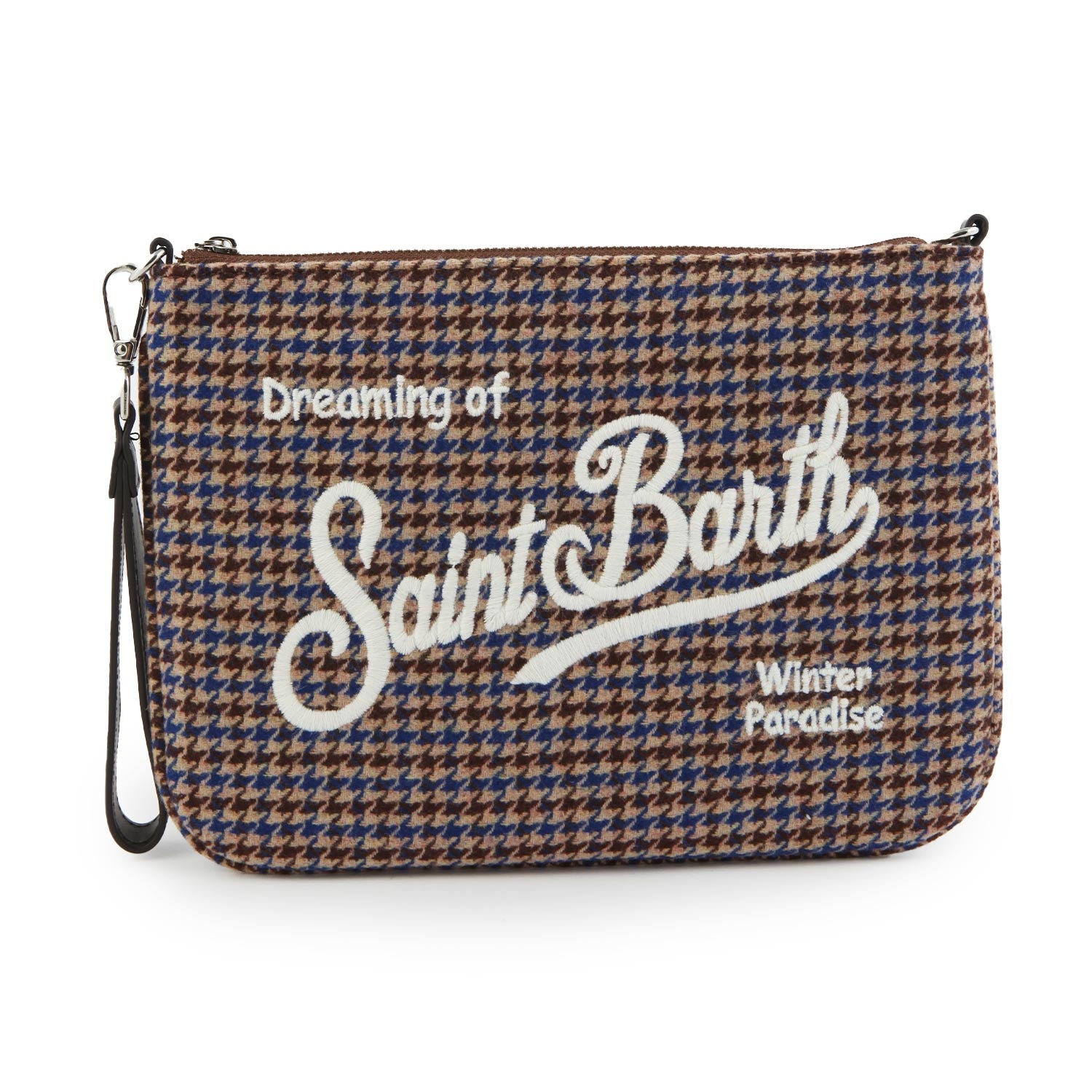 Borsetta Parisienne Pied De Poule beige e blu - annameglio.com abbigliamento moda