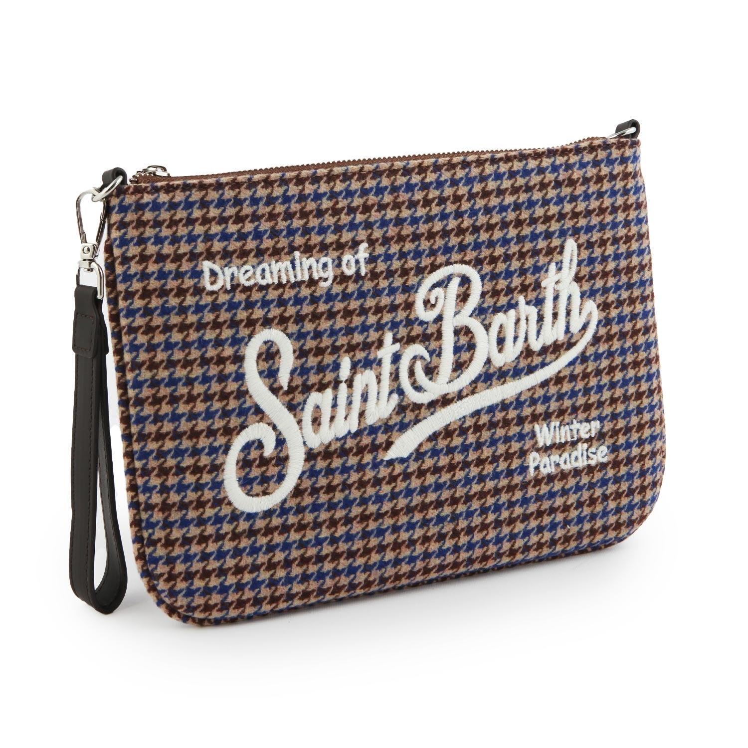 Borsetta Parisienne Pied De Poule beige e blu - annameglio.com abbigliamento moda