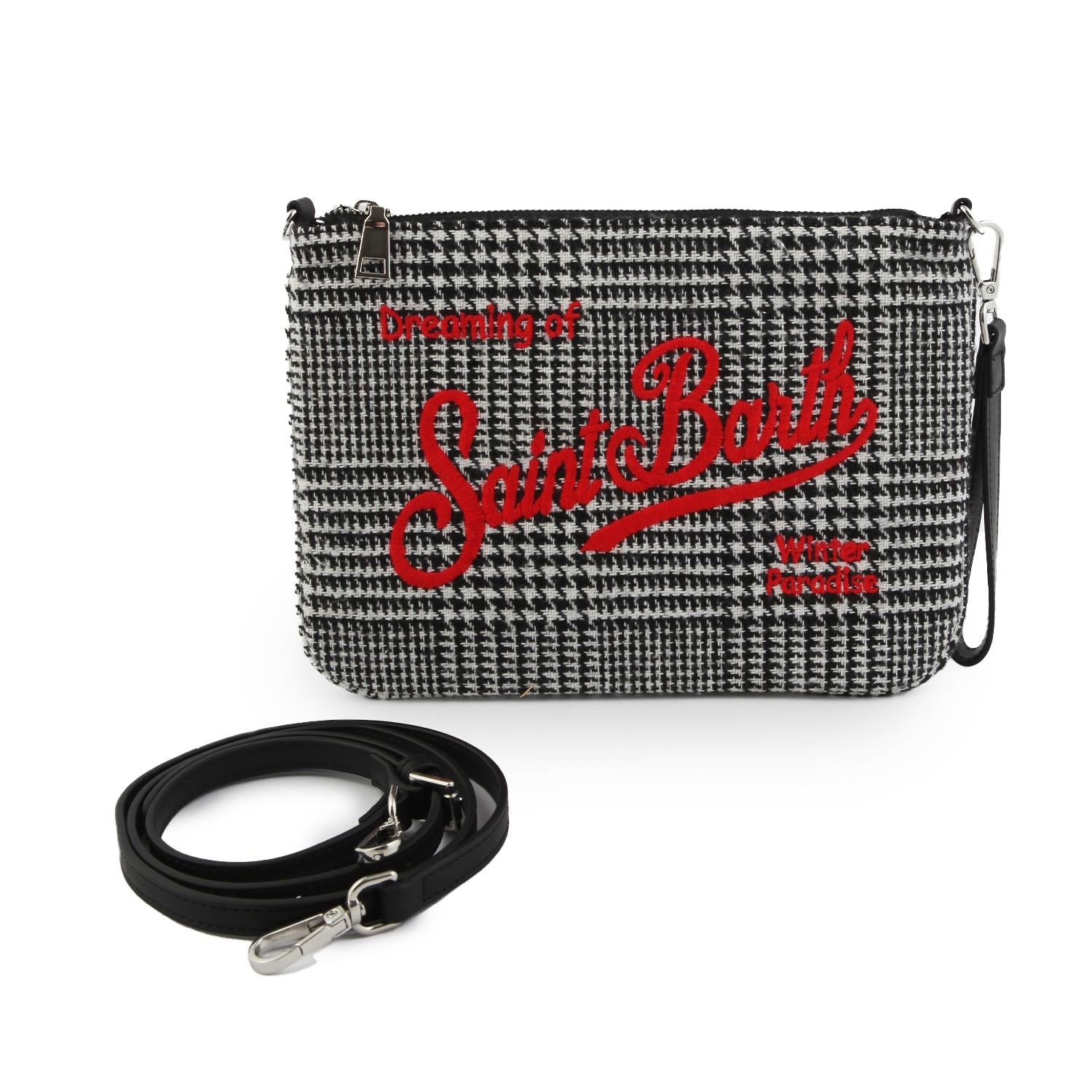 Borsetta Parisienne Galles Check bianca e nera - annameglio.com abbigliamento moda