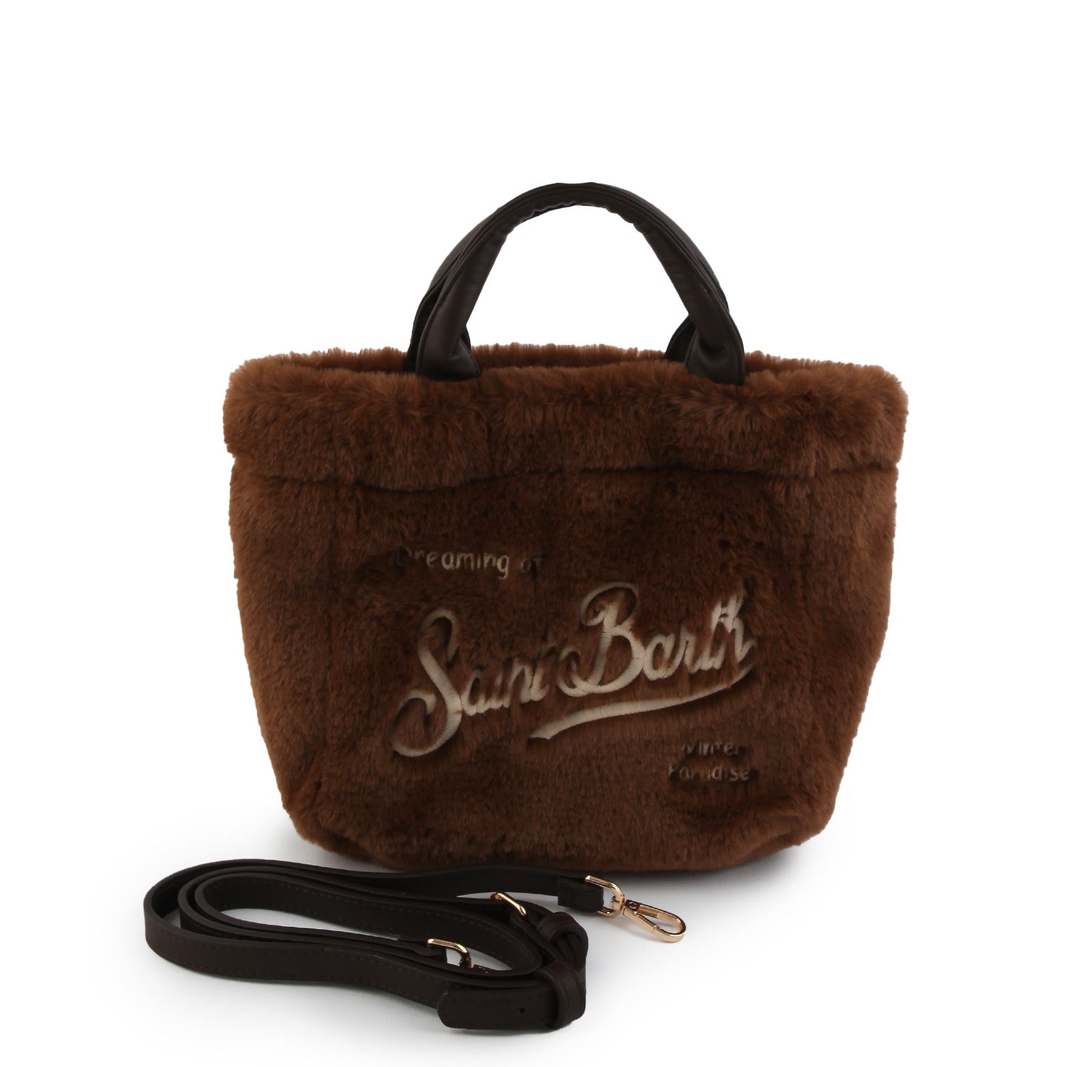 Borsa Vanity Mini Soft marrone con loghi panna - annameglio.com abbigliamento moda