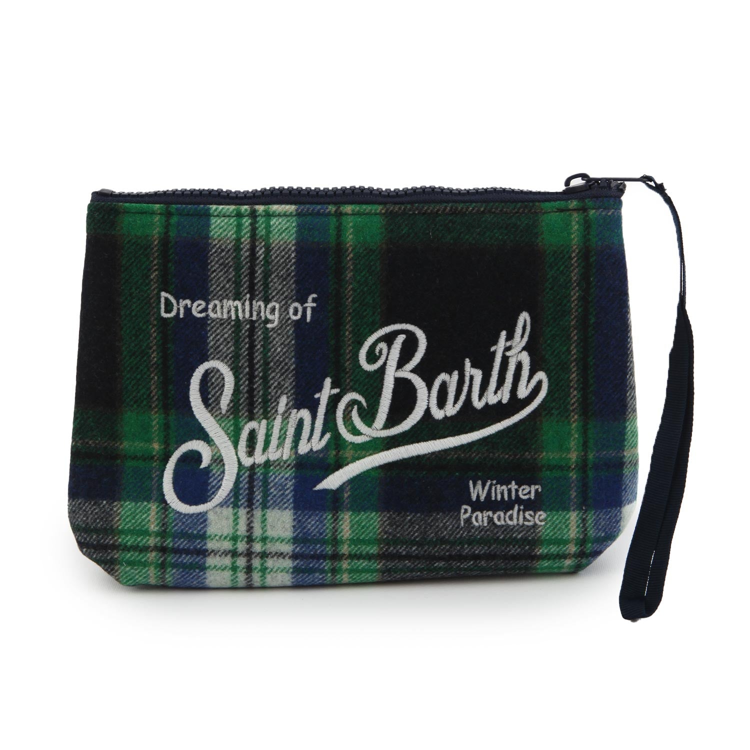 Pochette Aline Tartan Simple blu e verde - annameglio.com abbigliamento moda