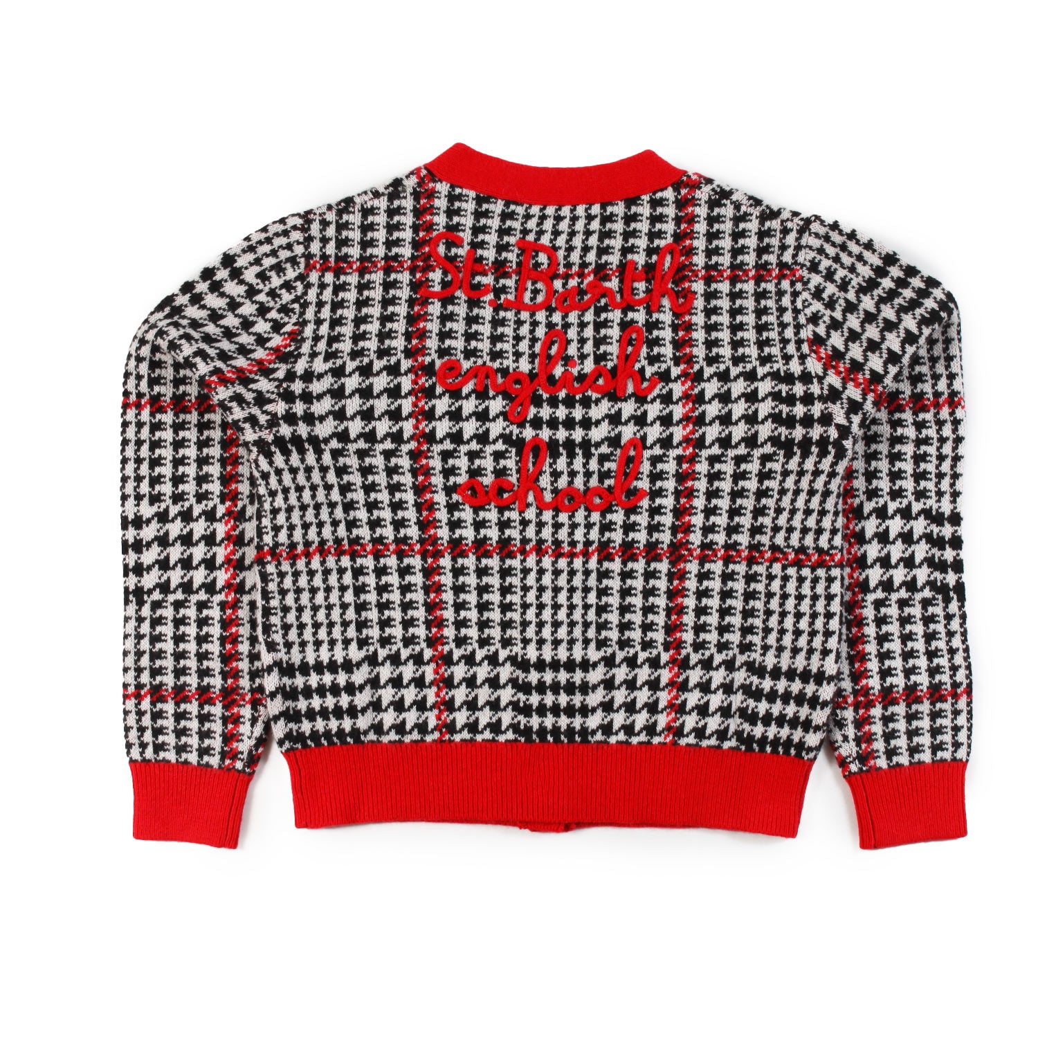 Cardigan MC2 Didy panna e nero con dettagli rossi - annameglio.com abbigliamento moda