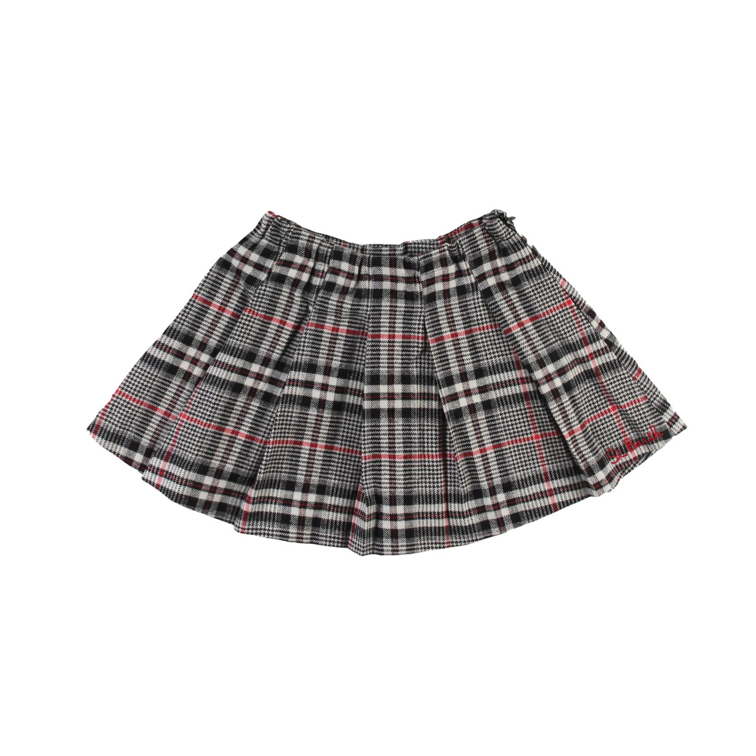 Gonna MC2 tartan panna e nera con profili rossi - annameglio.com abbigliamento moda