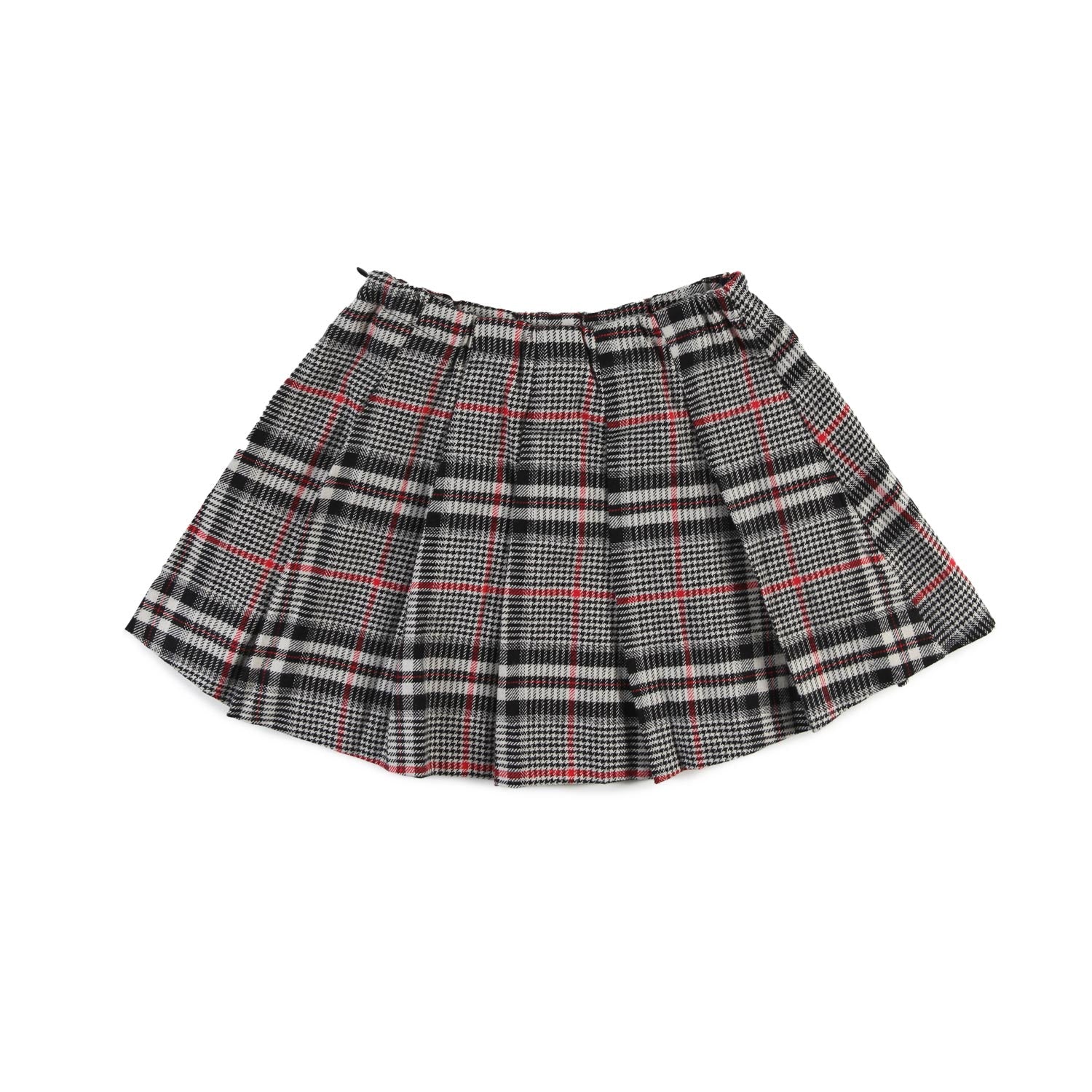 Gonna MC2 tartan panna e nera con profili rossi - annameglio.com abbigliamento moda