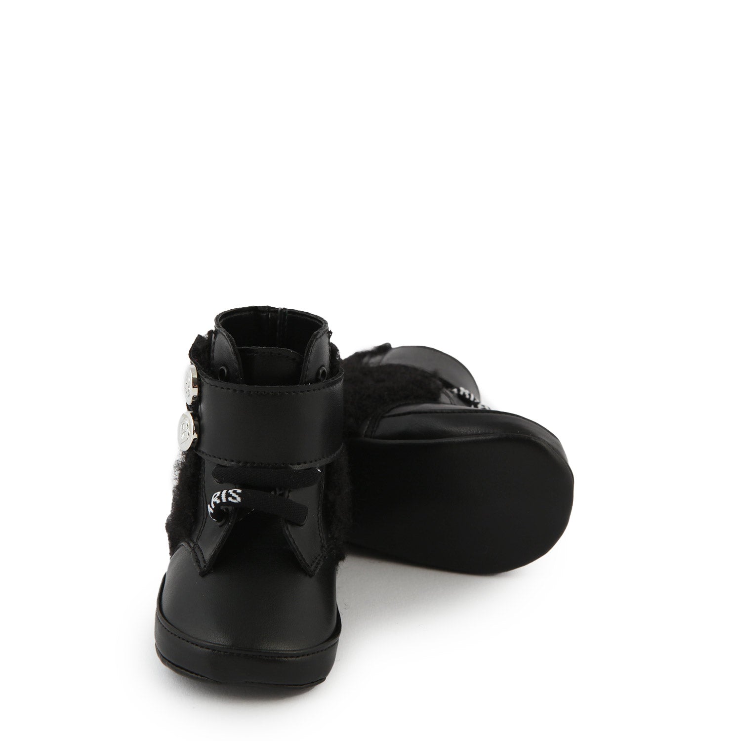MINI STIVALETTO BALMAIN IN PELLE NERO NEONATA - annameglio.com abbigliamento moda