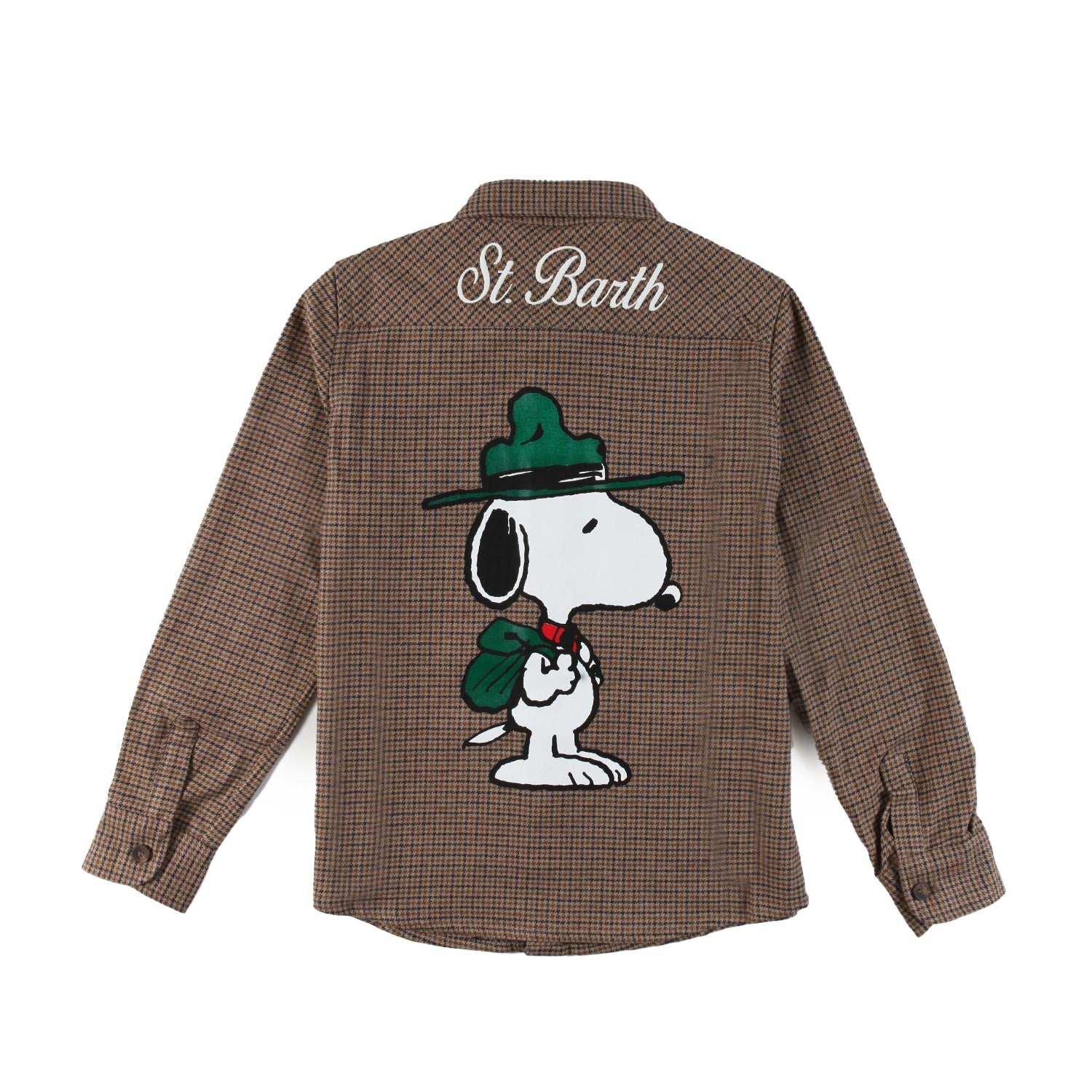 Camicia pied de poule MC2 Snoopy beige e blu - annameglio.com abbigliamento moda