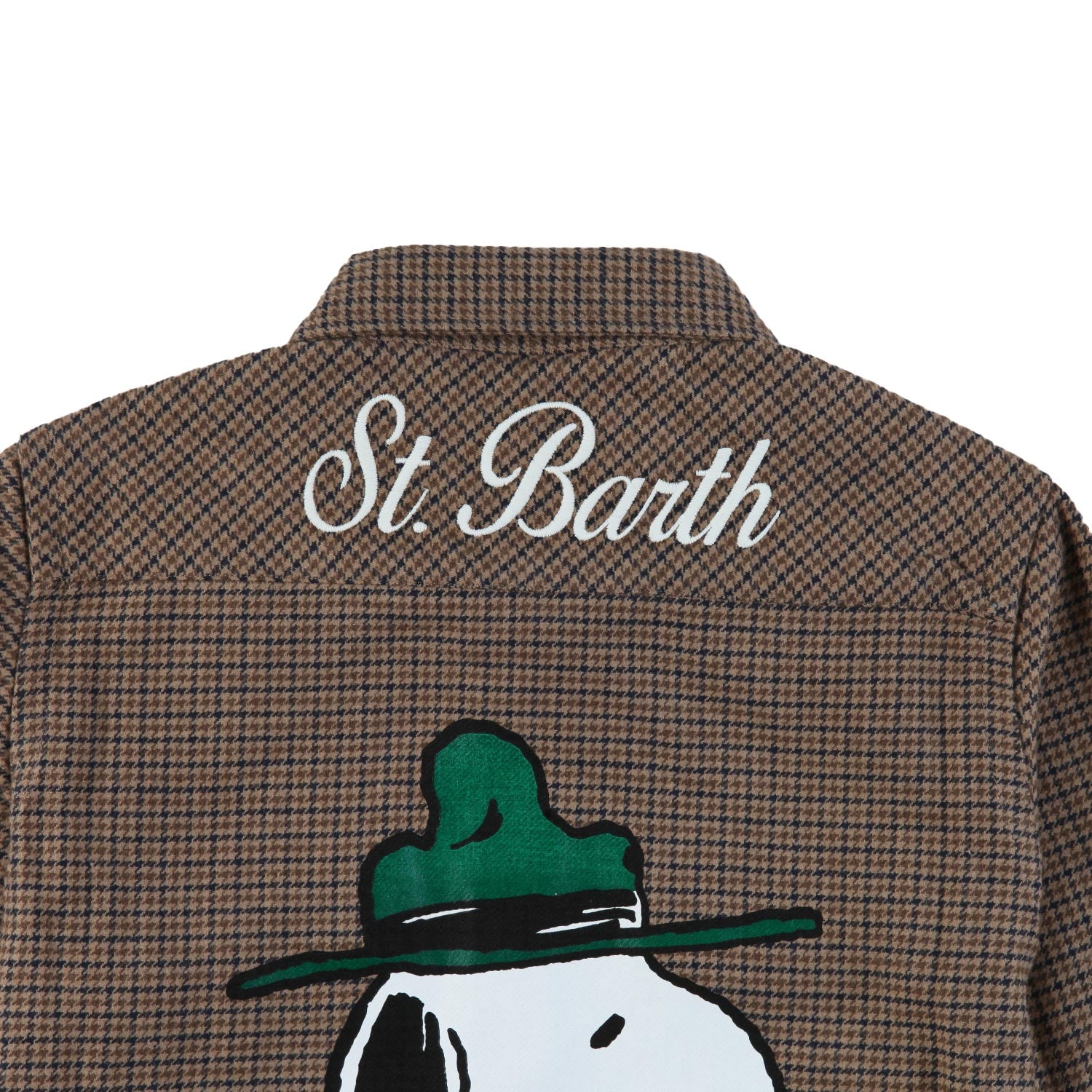 Camicia pied de poule MC2 Snoopy beige e blu - annameglio.com abbigliamento moda