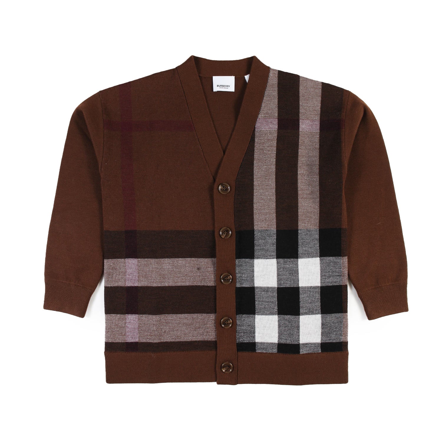Cardigan Burberry marrone betulla scuro check - annameglio.com abbigliamento moda