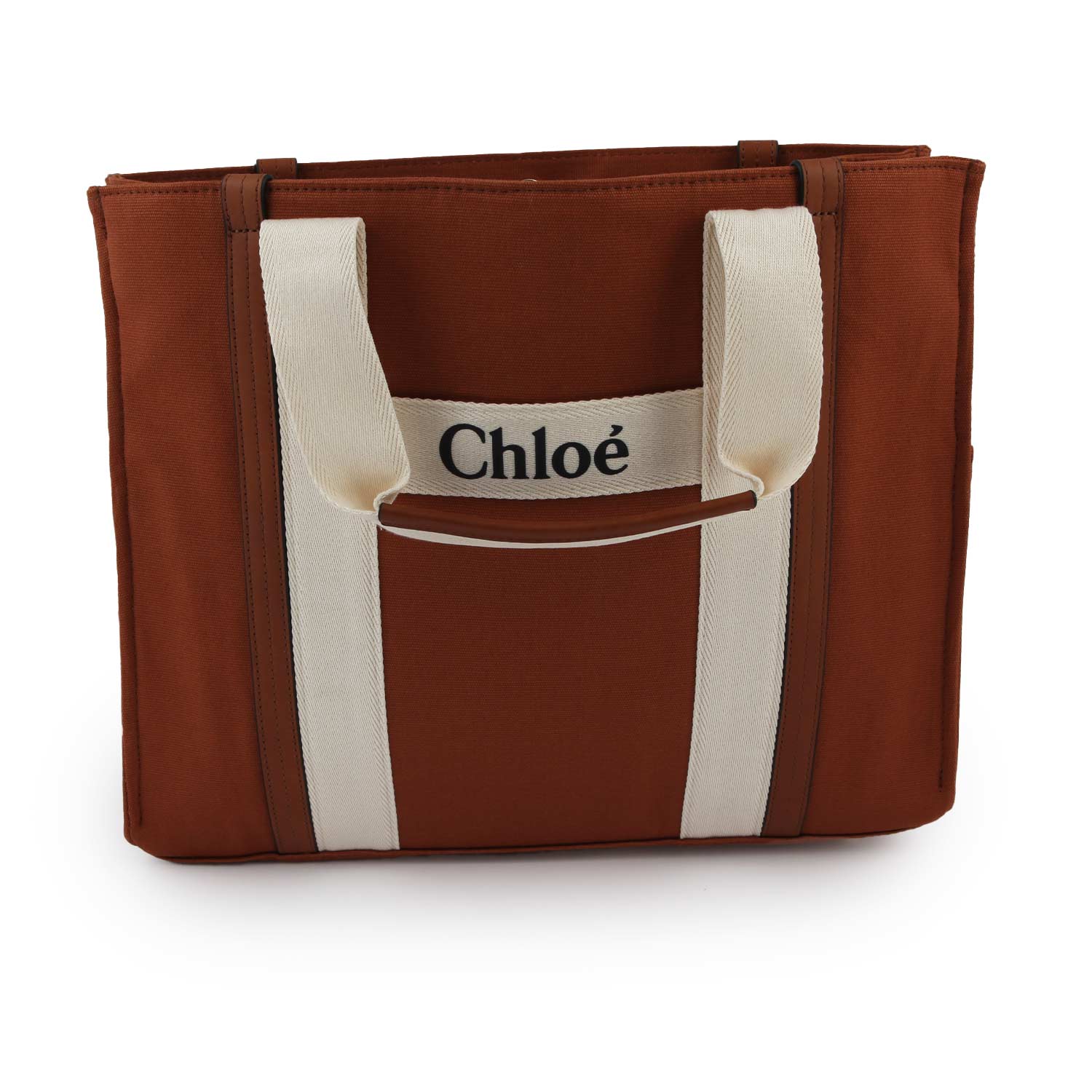 Borsa fasciatoio Chloe marrone caramello e panna - annameglio.com abbigliamento moda