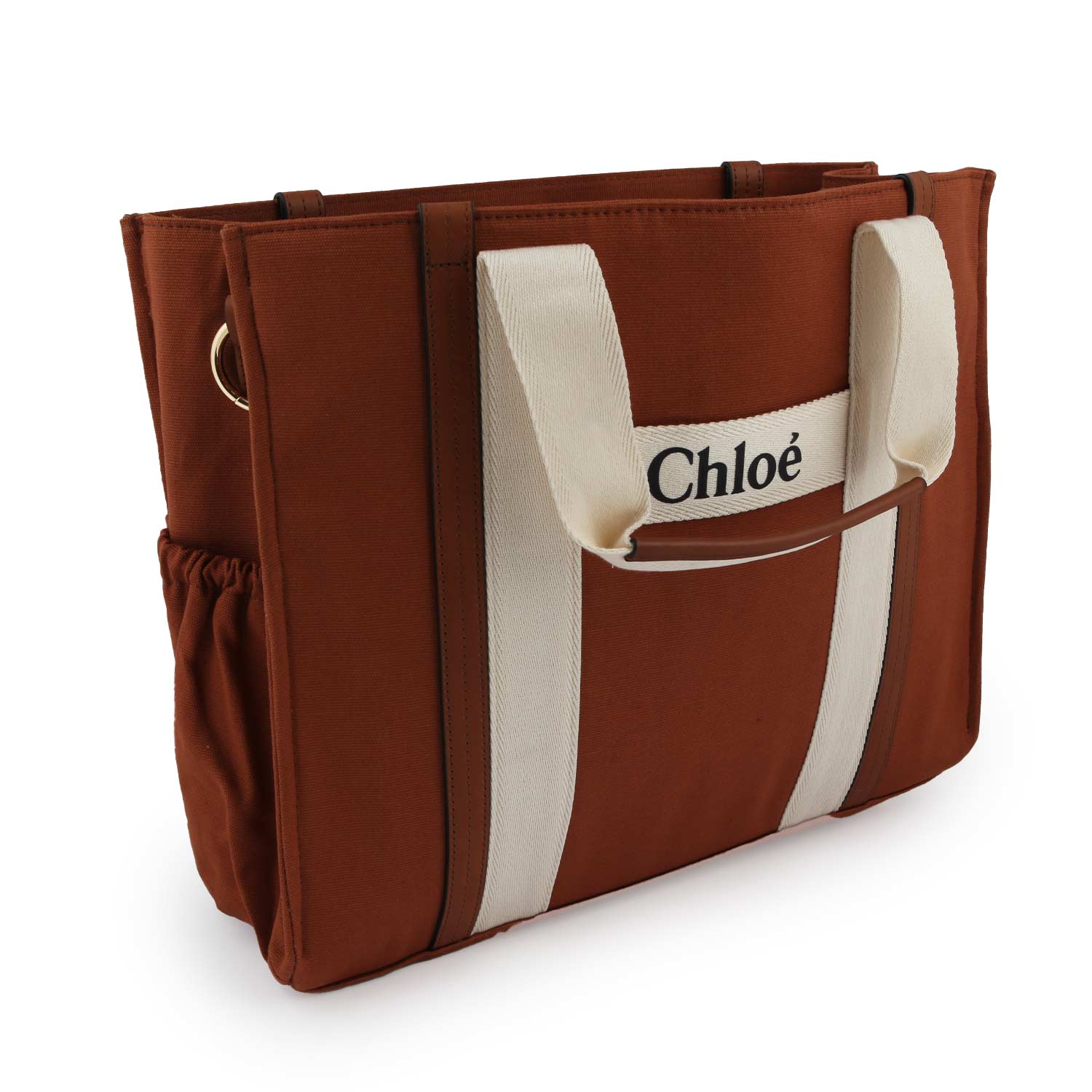 Borsa fasciatoio Chloe marrone caramello e panna - annameglio.com abbigliamento moda