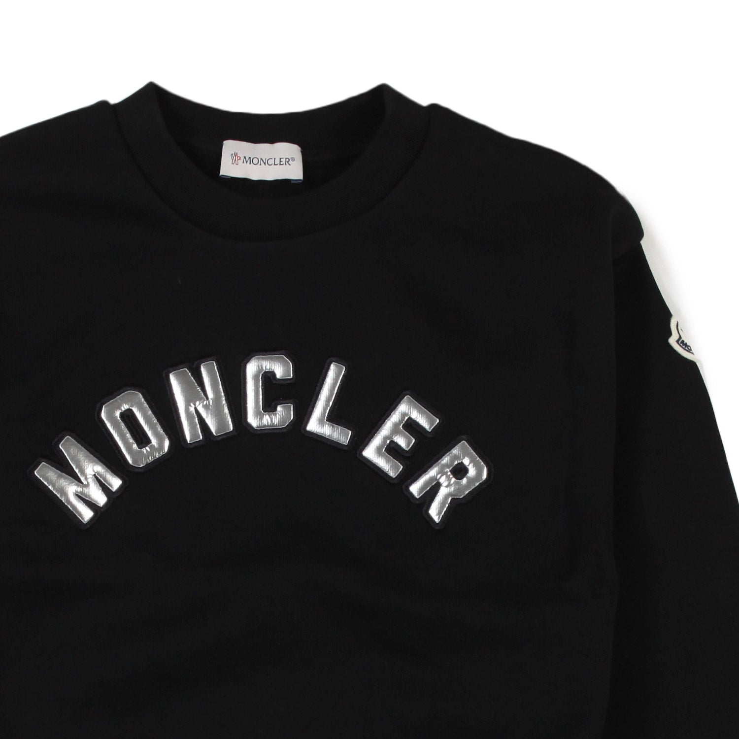Tuta nera con logo Moncler argento Bambina - annameglio.com abbigliamento moda
