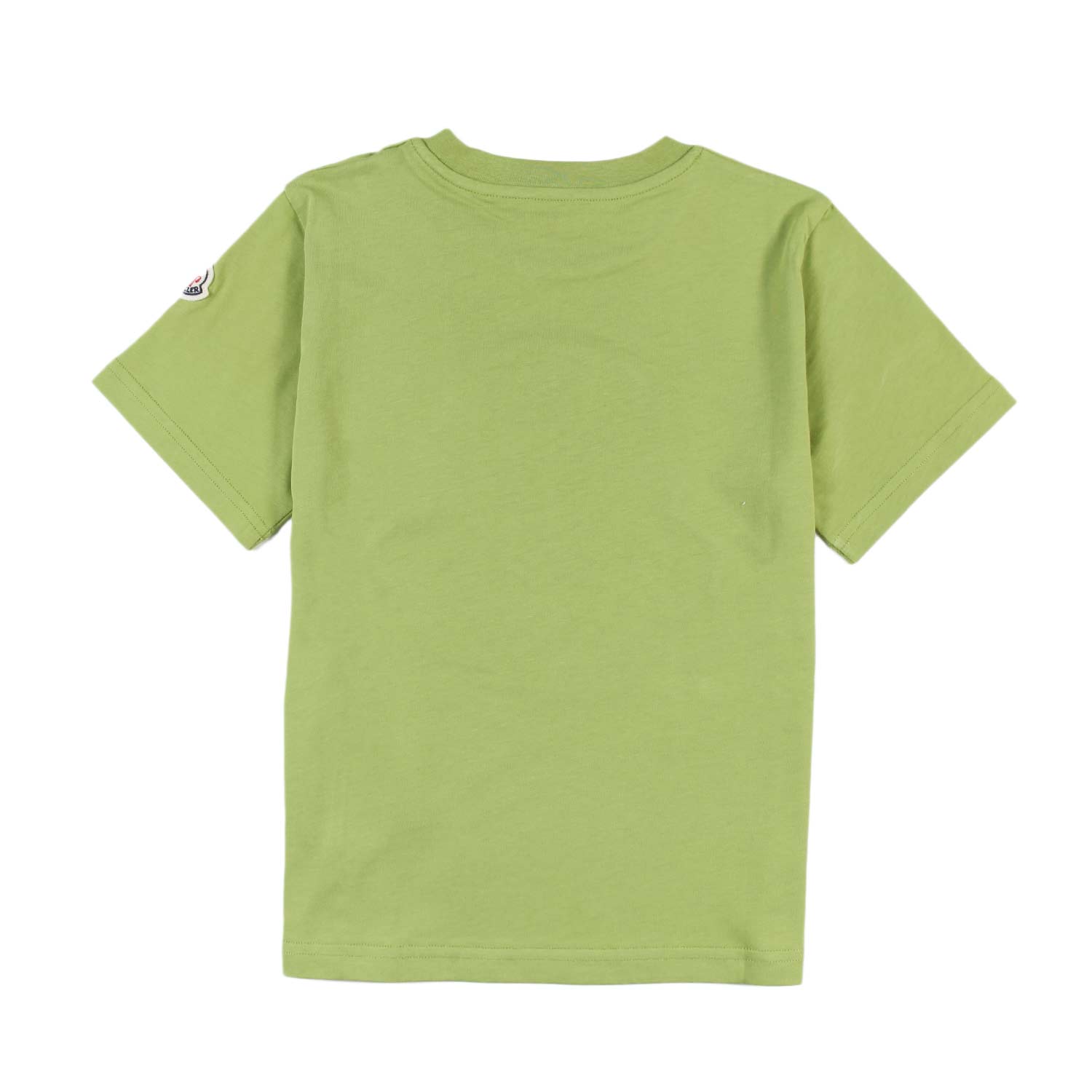 T-shirt Moncler verde chiaro con logo goffrato - annameglio.com abbigliamento moda