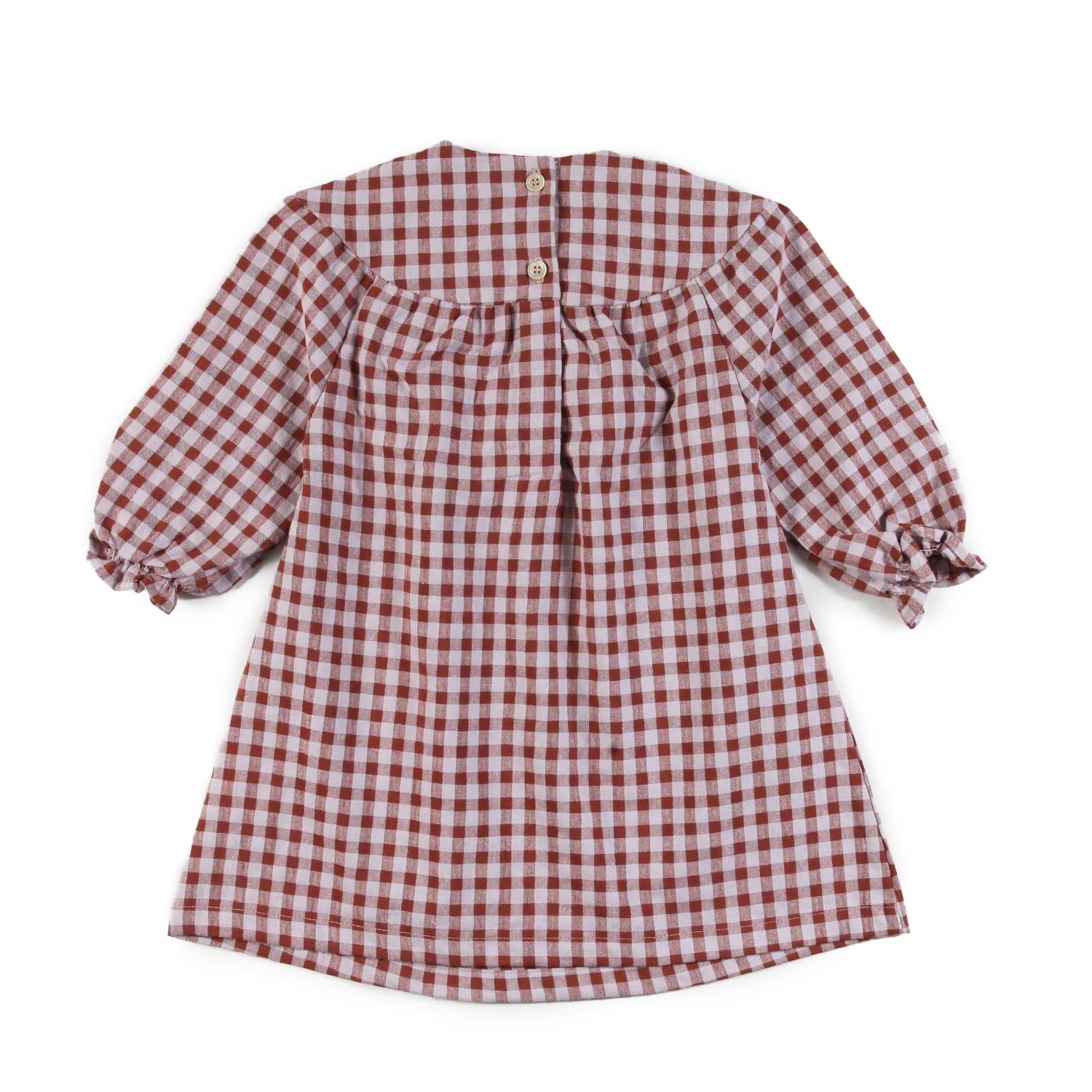 Abito vichy Babe and Tess rosa e mattone Bimba - annameglio.com abbigliamento moda