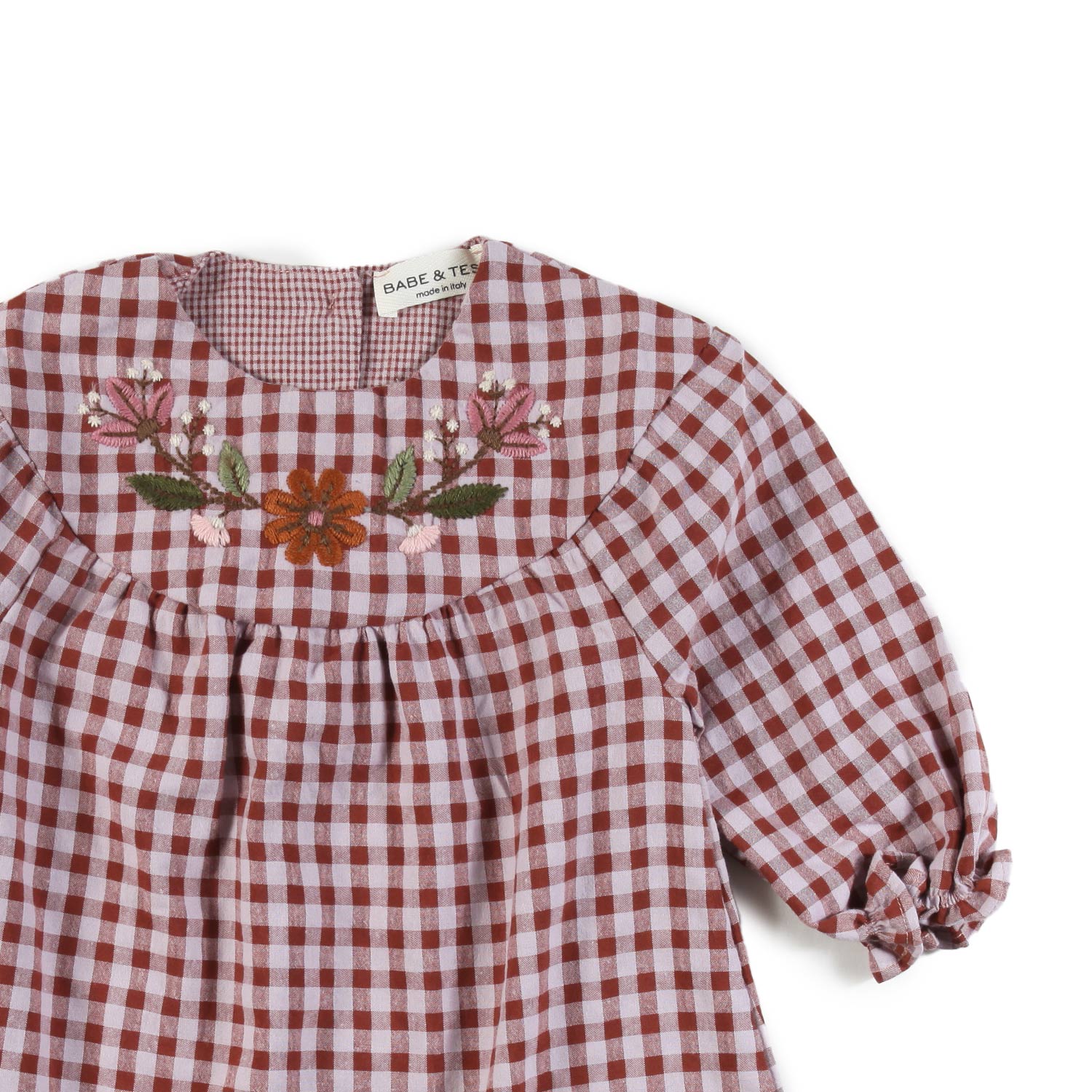 Abito vichy Babe and Tess rosa e mattone Bimba - annameglio.com abbigliamento moda