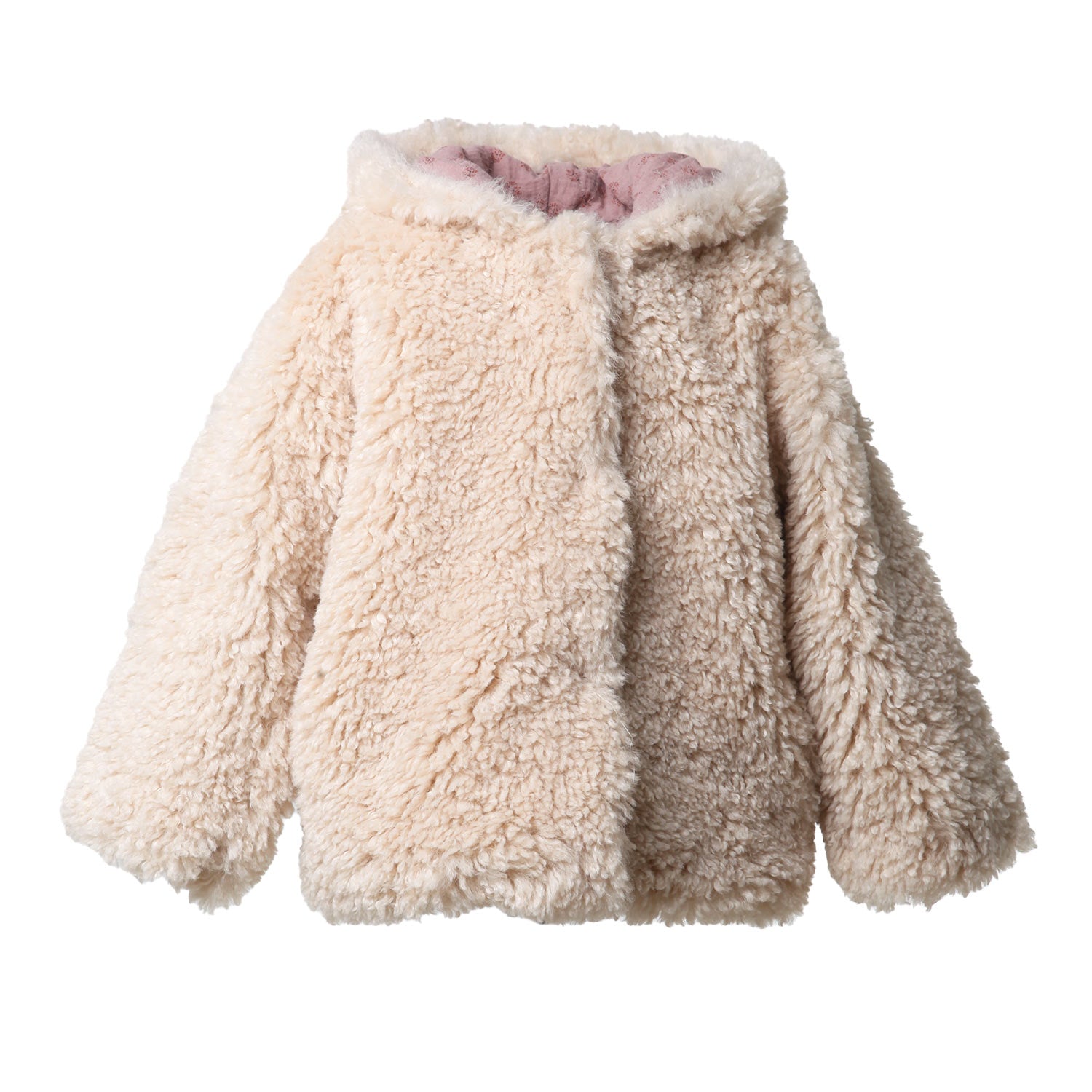 Cappotto teddy corto Babe and Tess panna e rosa - annameglio.com abbigliamento moda