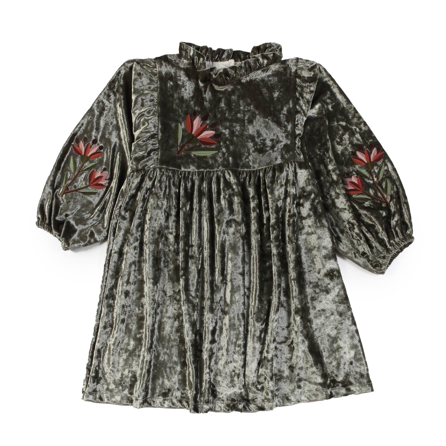 Abito velluto Babe and Tess verde salvia Bambina - annameglio.com abbigliamento moda