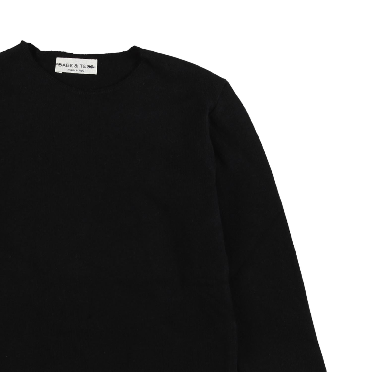 T-shirt interlock lunga Babe and Tess nera - annameglio.com abbigliamento moda