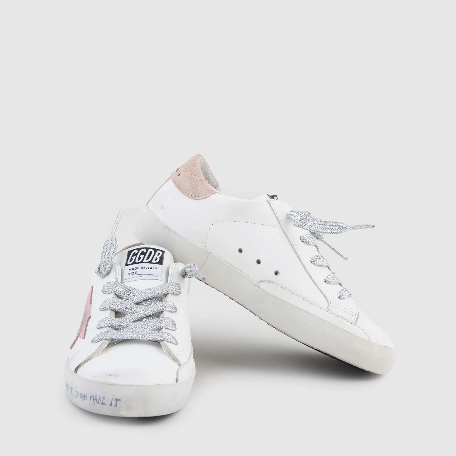 Sneaker Super Star bianca, rosa e argento bambina - annameglio.com abbigliamento moda