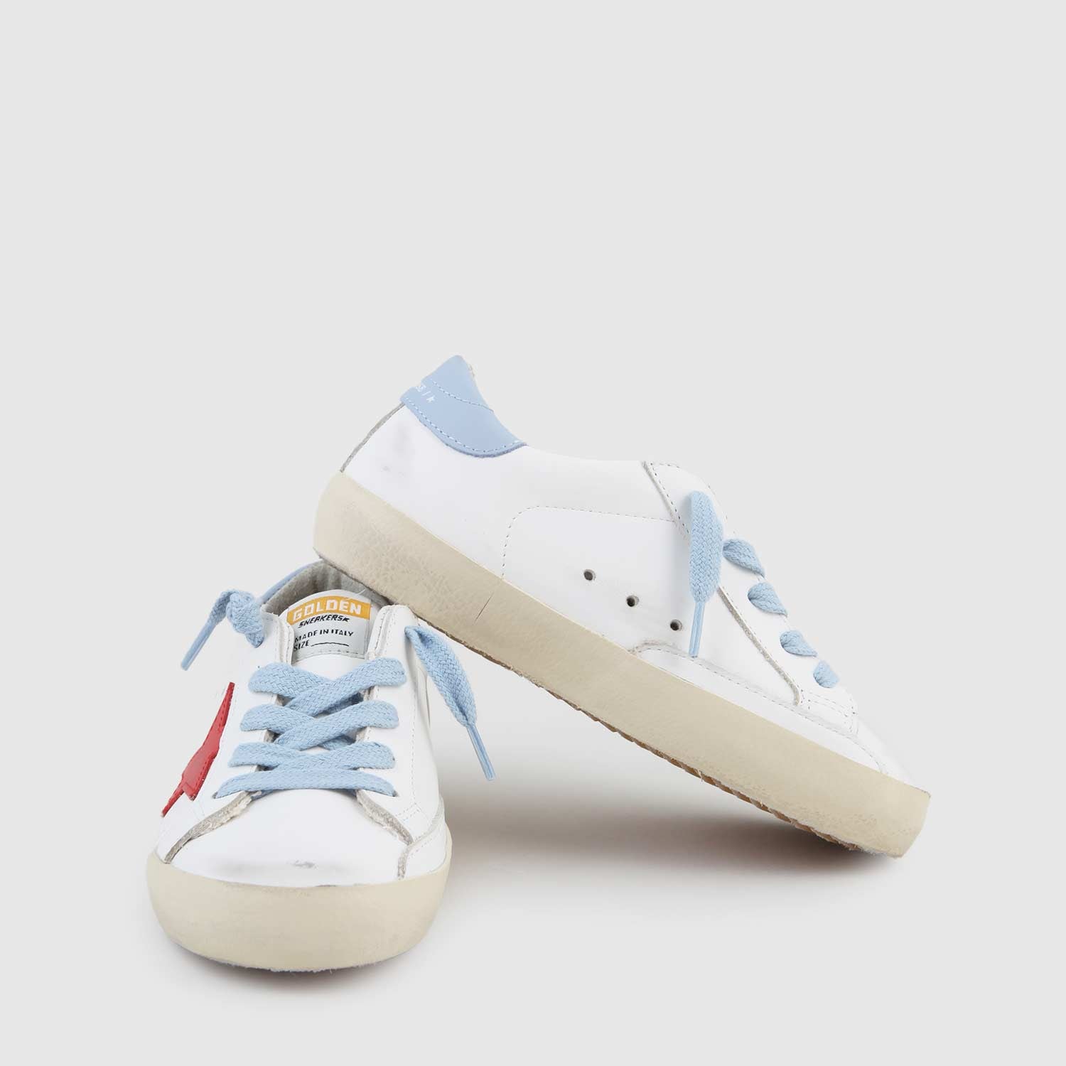 Sneaker Super Star bianca, rossa e celeste bambino - annameglio.com abbigliamento moda