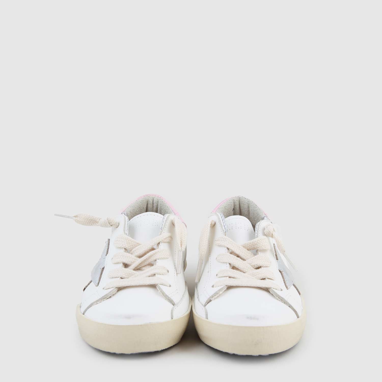 sneaker super star bianca, rosa e beige bambina - annameglio.com abbigliamento moda
