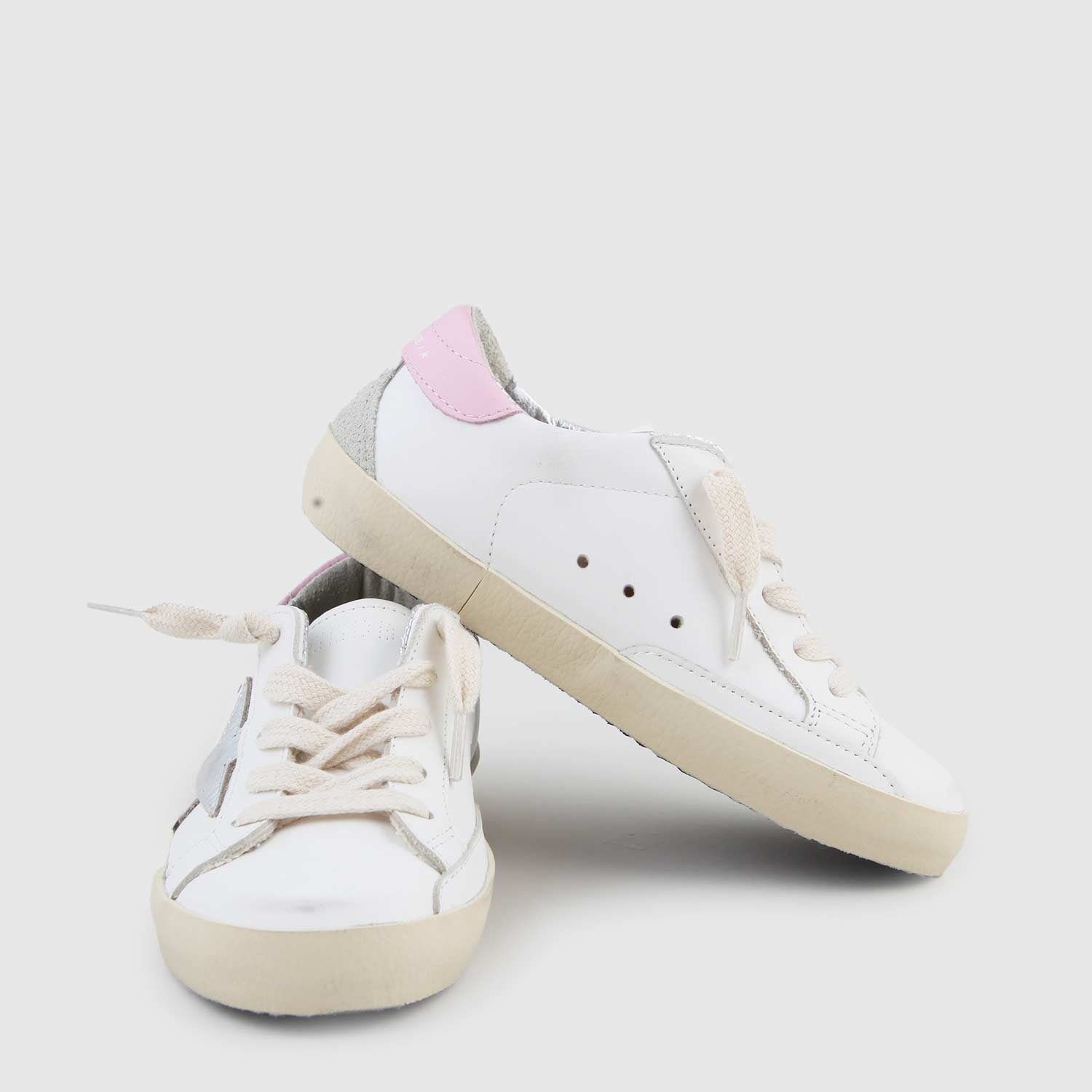 sneaker super star bianca, rosa e beige bambina - annameglio.com abbigliamento moda