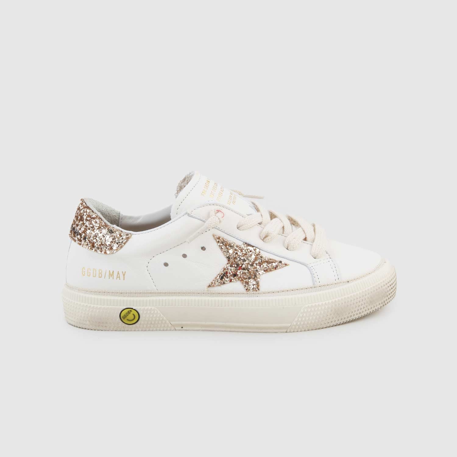 sneaker may bianca e glitter oro ragazza - annameglio.com abbigliamento moda