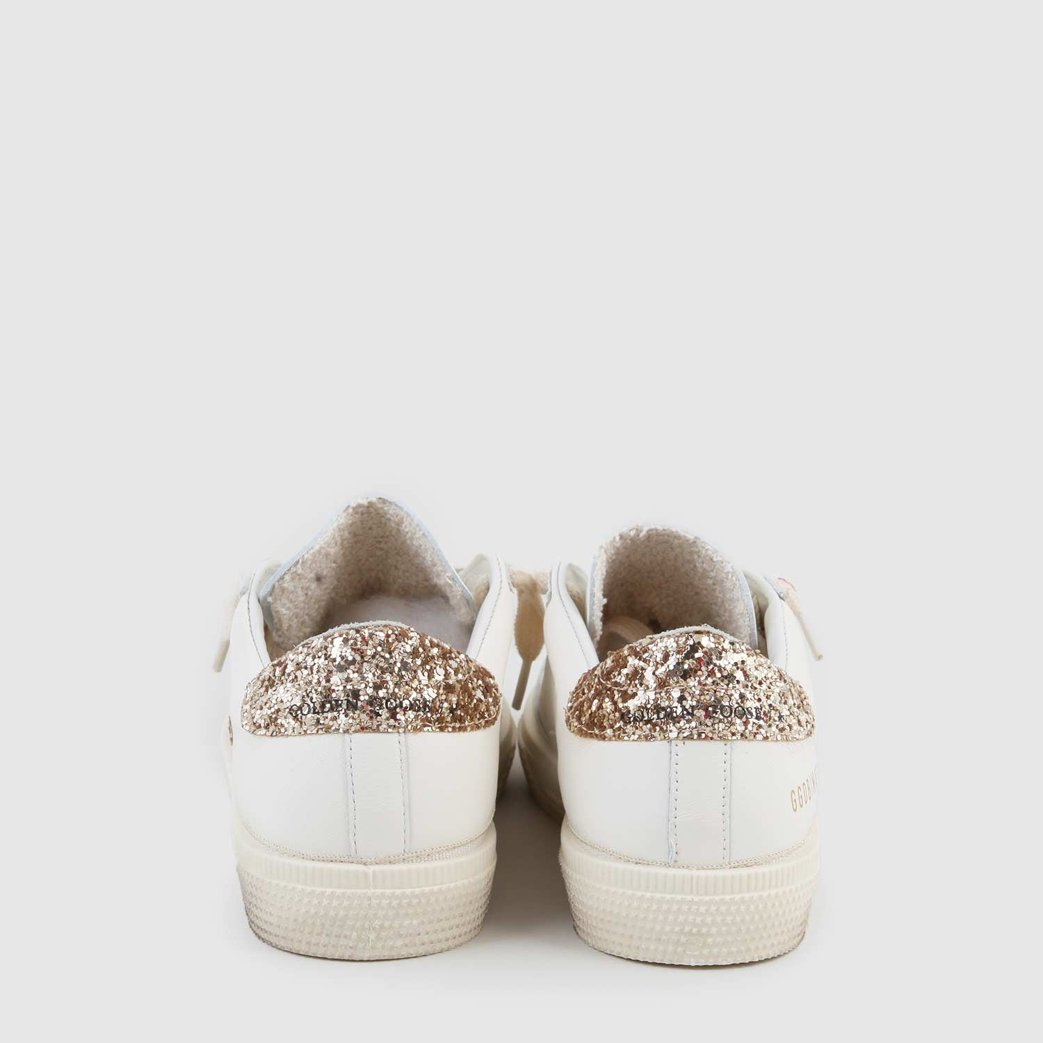 sneaker may bianca e glitter oro ragazza - annameglio.com abbigliamento moda