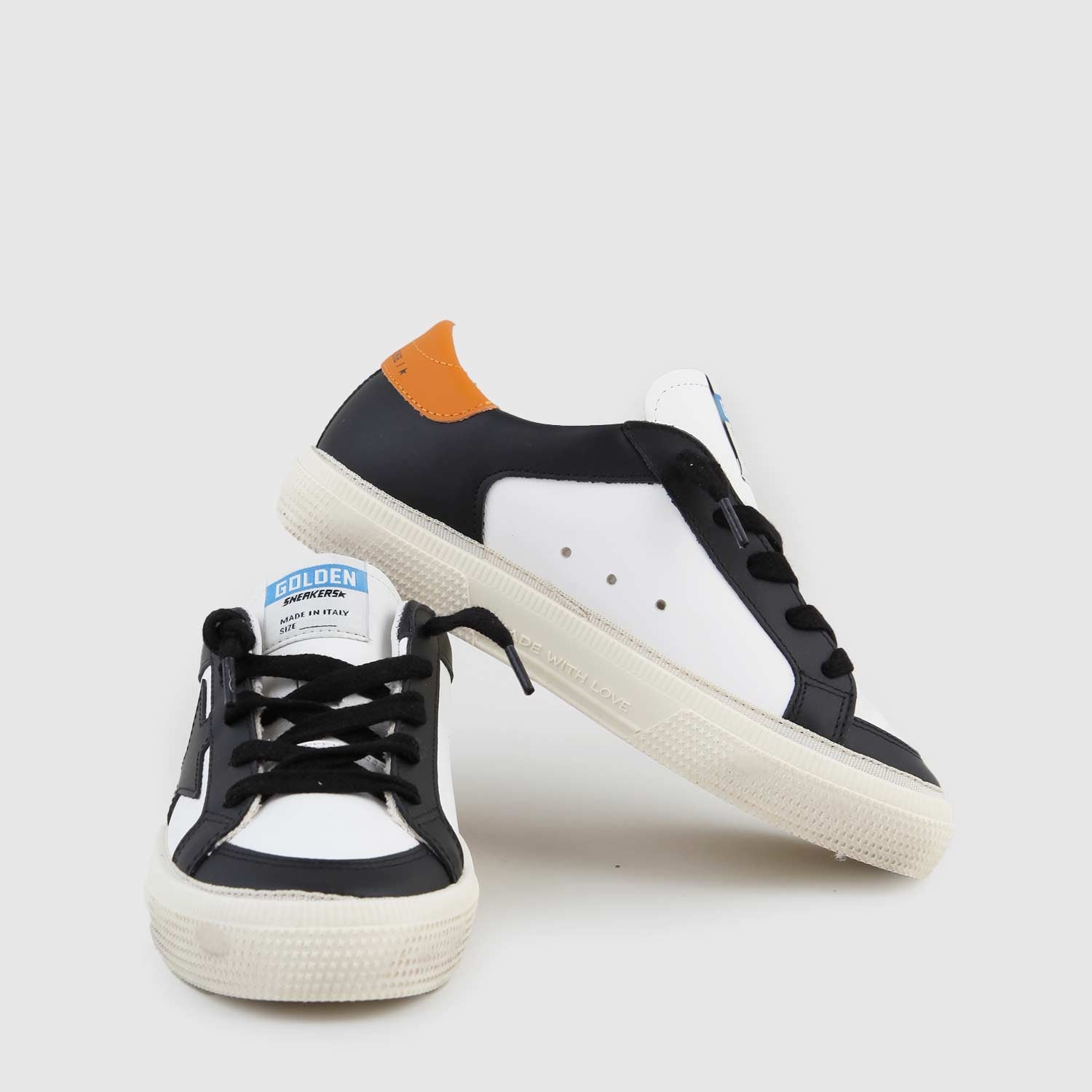 ssneaker may bianca, nera e arancione ragazzo - annameglio.com abbigliamento moda