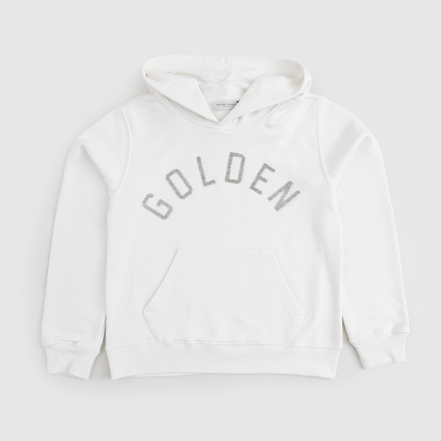 Felpa con cappuccio bianca e strass argento - annameglio.com abbigliamento moda