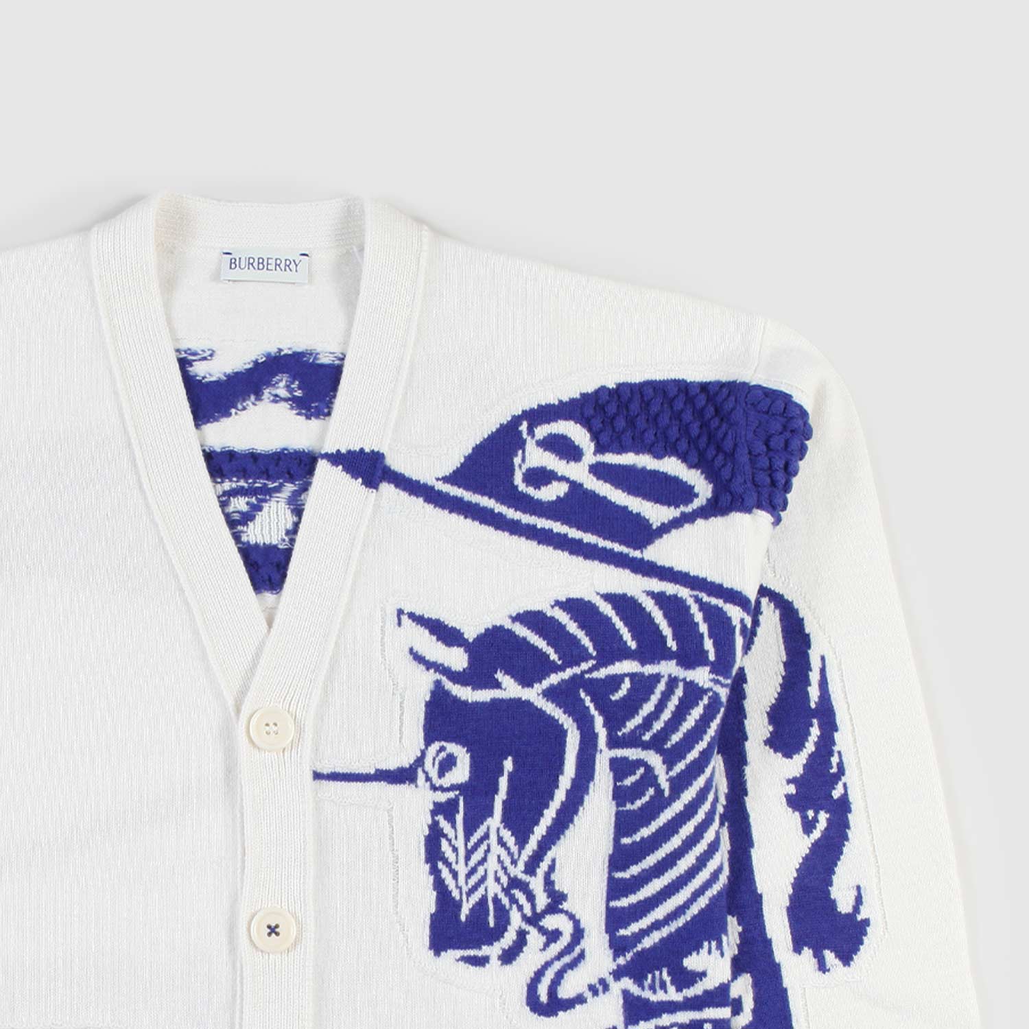 cardigan bianco con fantasia blu teen - annameglio.com abbigliamento moda