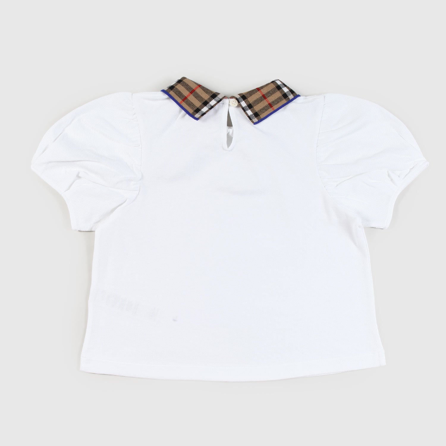 t-shirt bianca con colletto a quadri bambina - annameglio.com abbigliamento moda