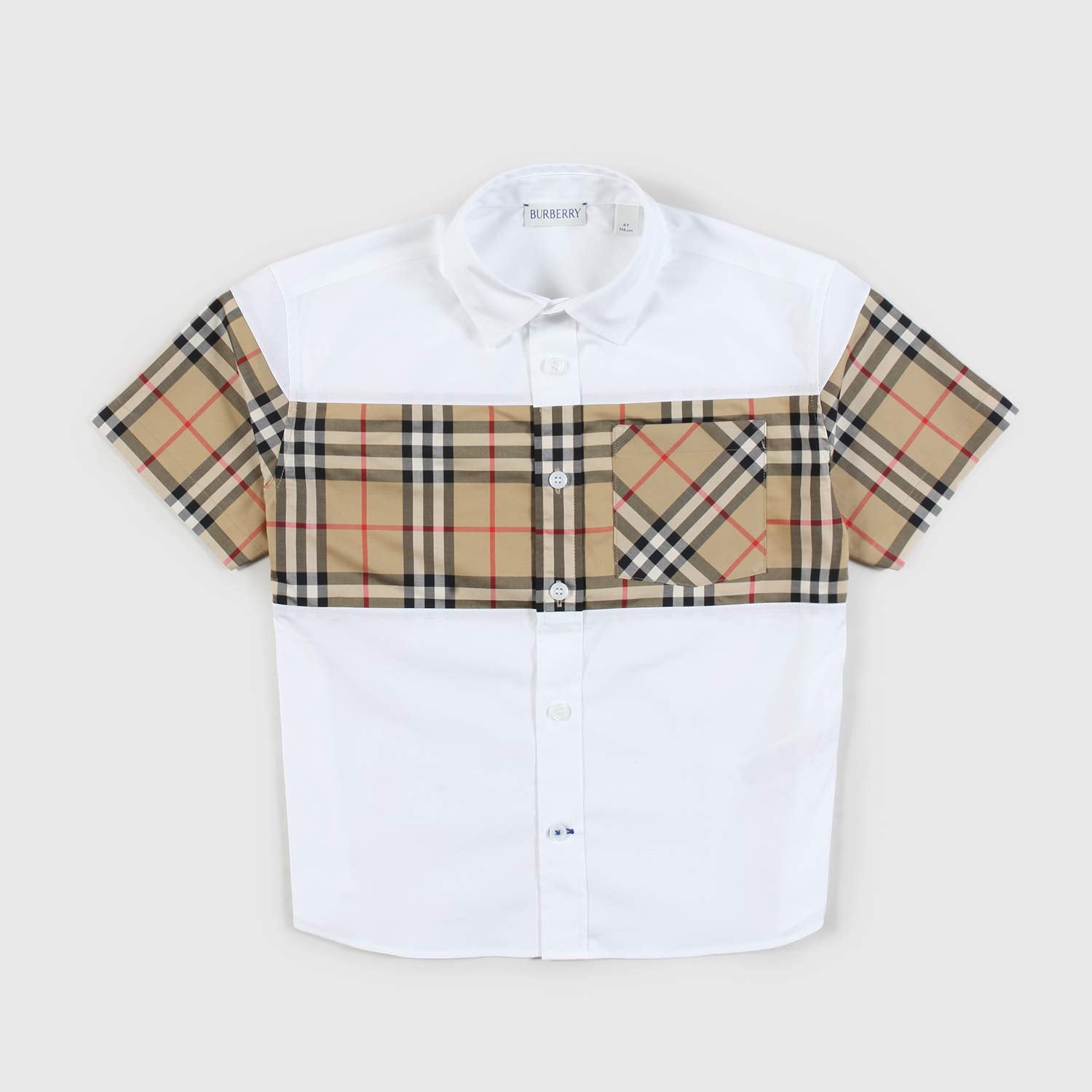 Camicia bianca con fascia a quadri bambino - annameglio.com abbigliamento moda