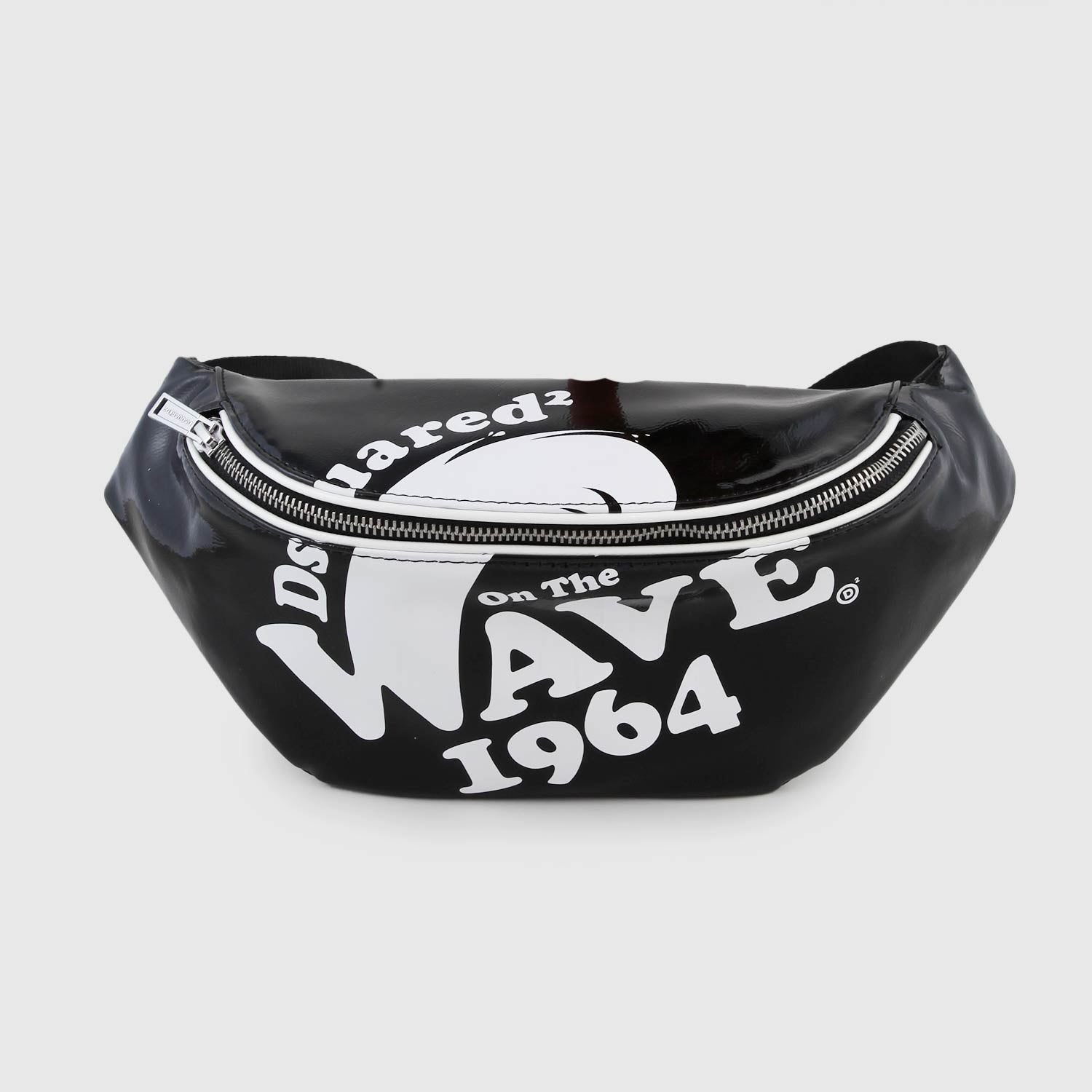 shiny bum bag with 1964 wave print