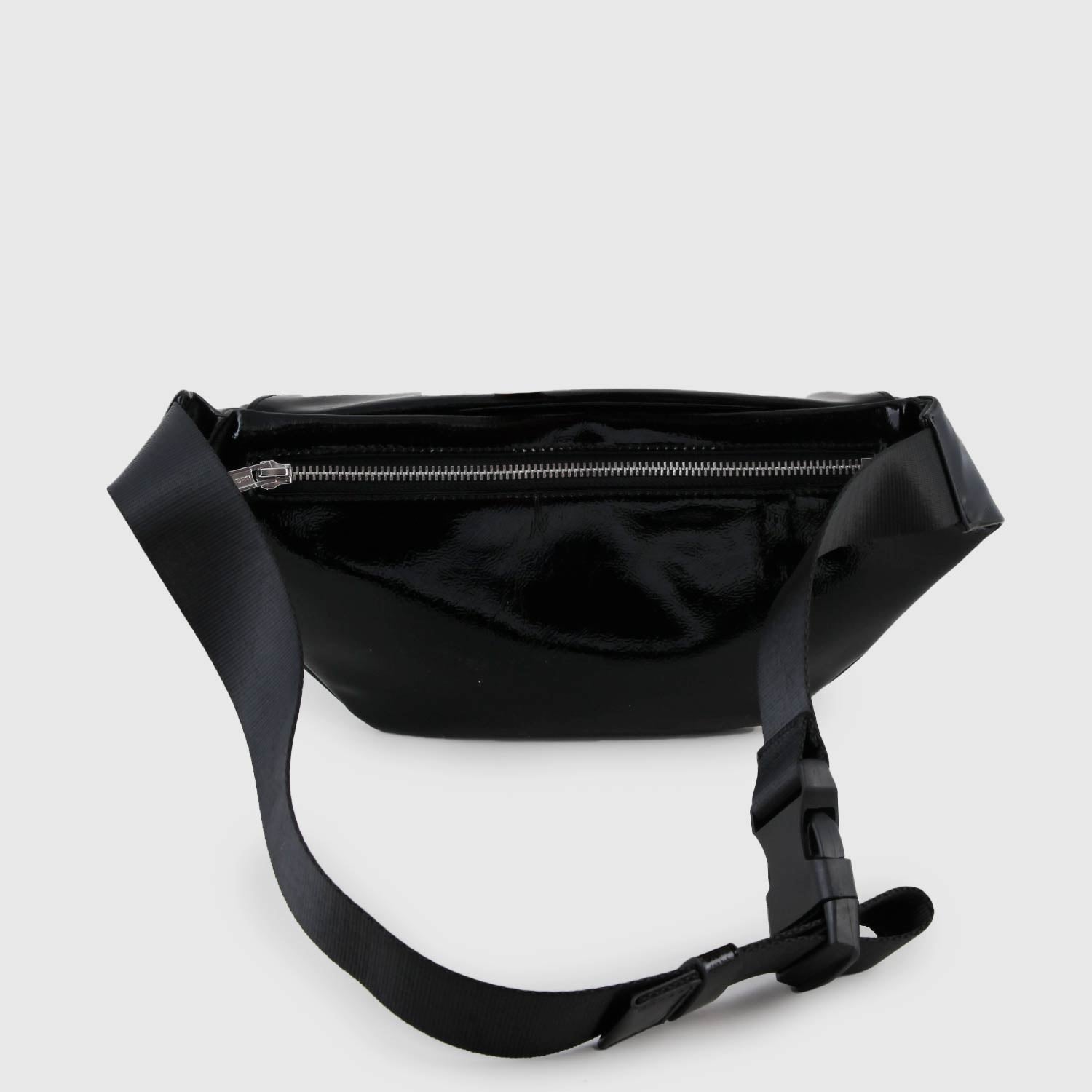 shiny bum bag with 1964 wave print