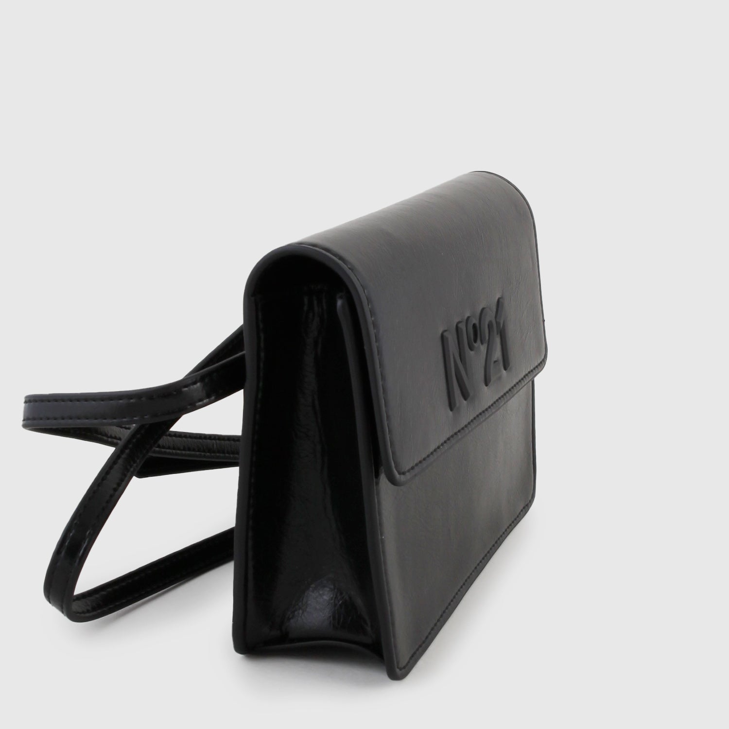 borsa rettangolare nera con dettaglio logo - annameglio.com abbigliamento moda