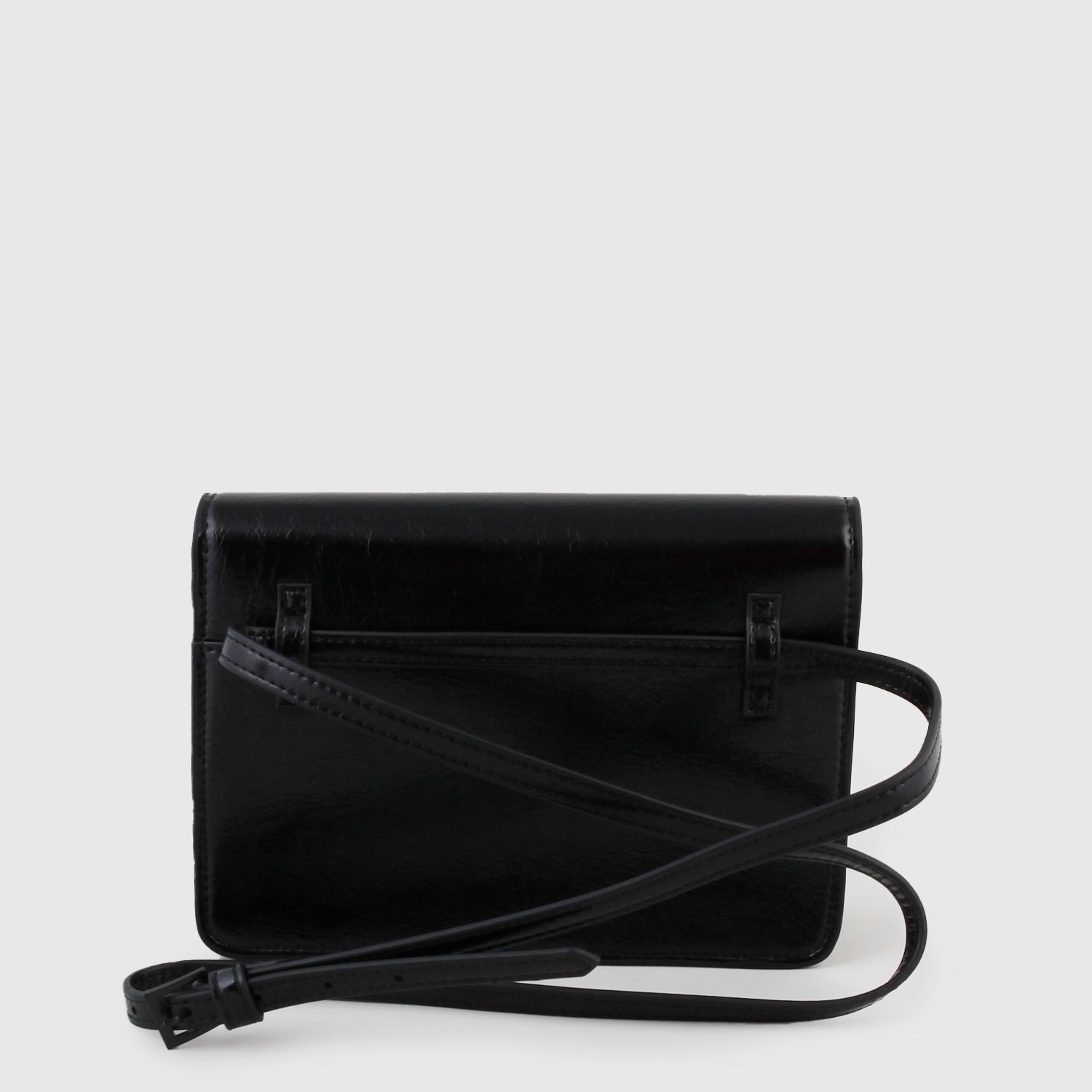 borsa rettangolare nera con dettaglio logo - annameglio.com abbigliamento moda