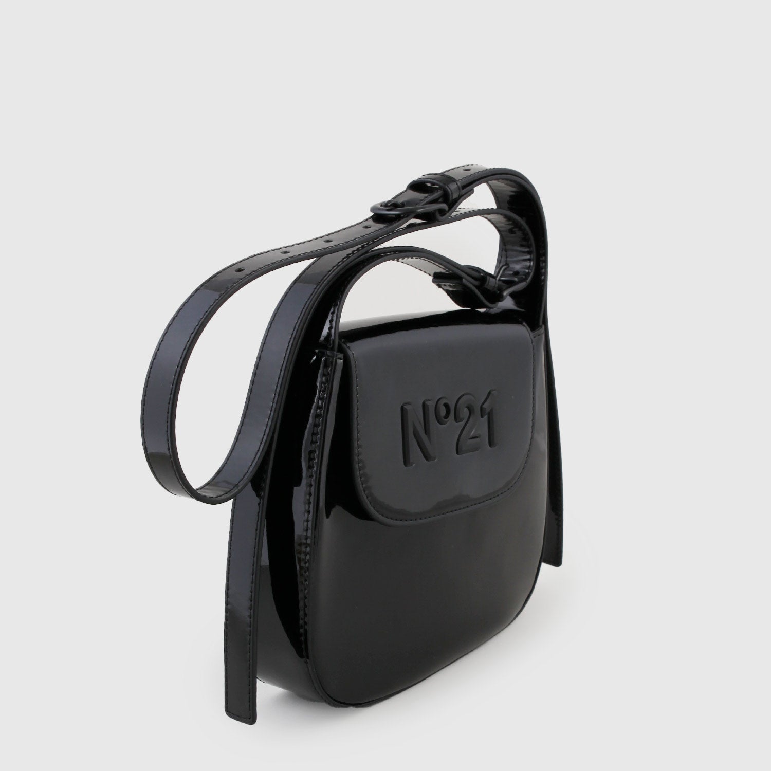 borsa nera effetto lucido - annameglio.com abbigliamento moda