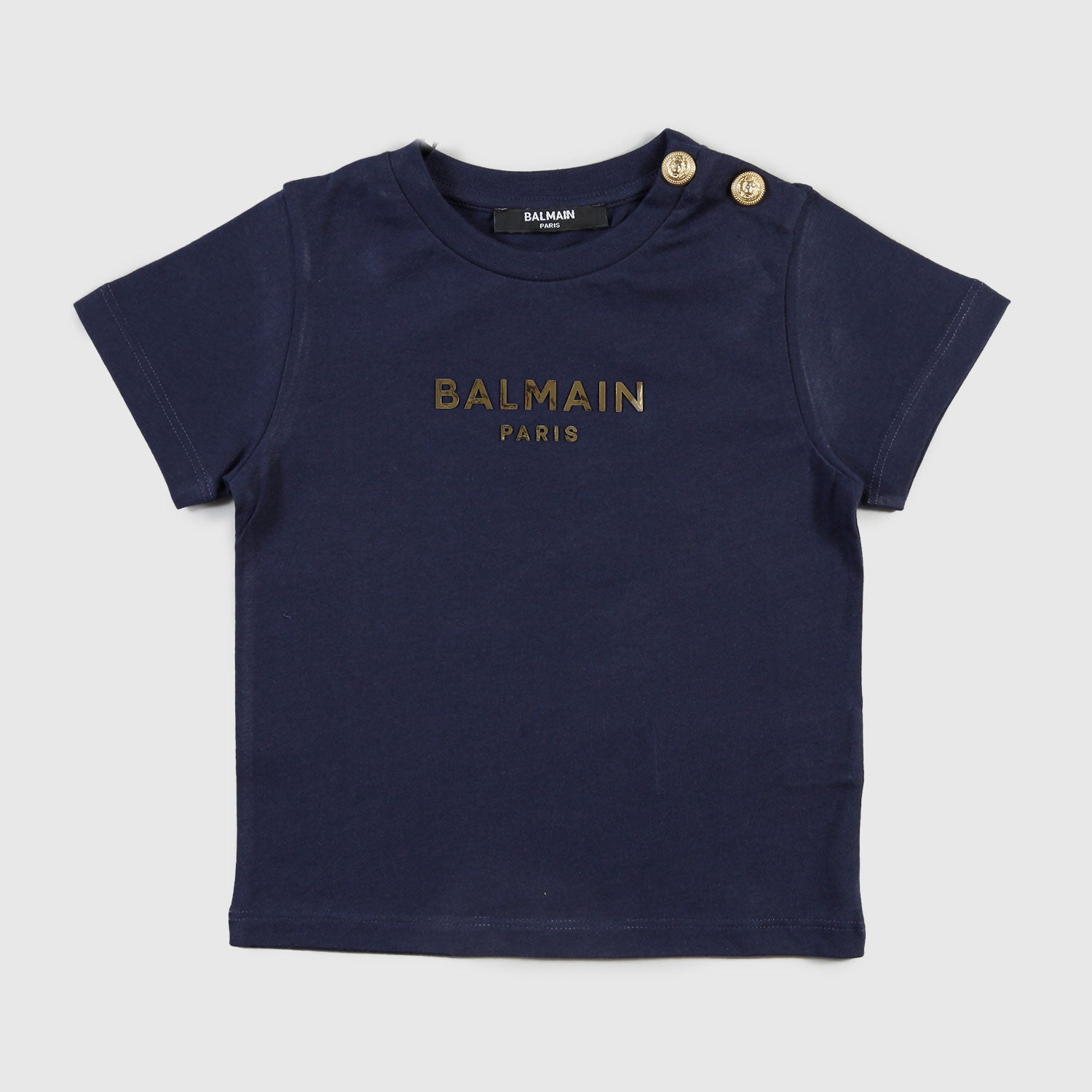 Maglia blu con dettaglio scritta e bottoni bambina - annameglio.com abbigliamento moda