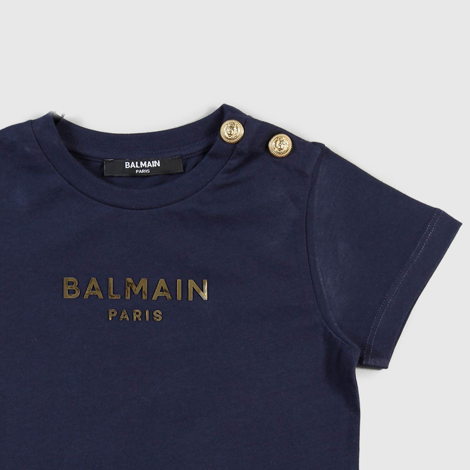 Maglia blu con dettaglio scritta e bottoni bambina - annameglio.com abbigliamento moda