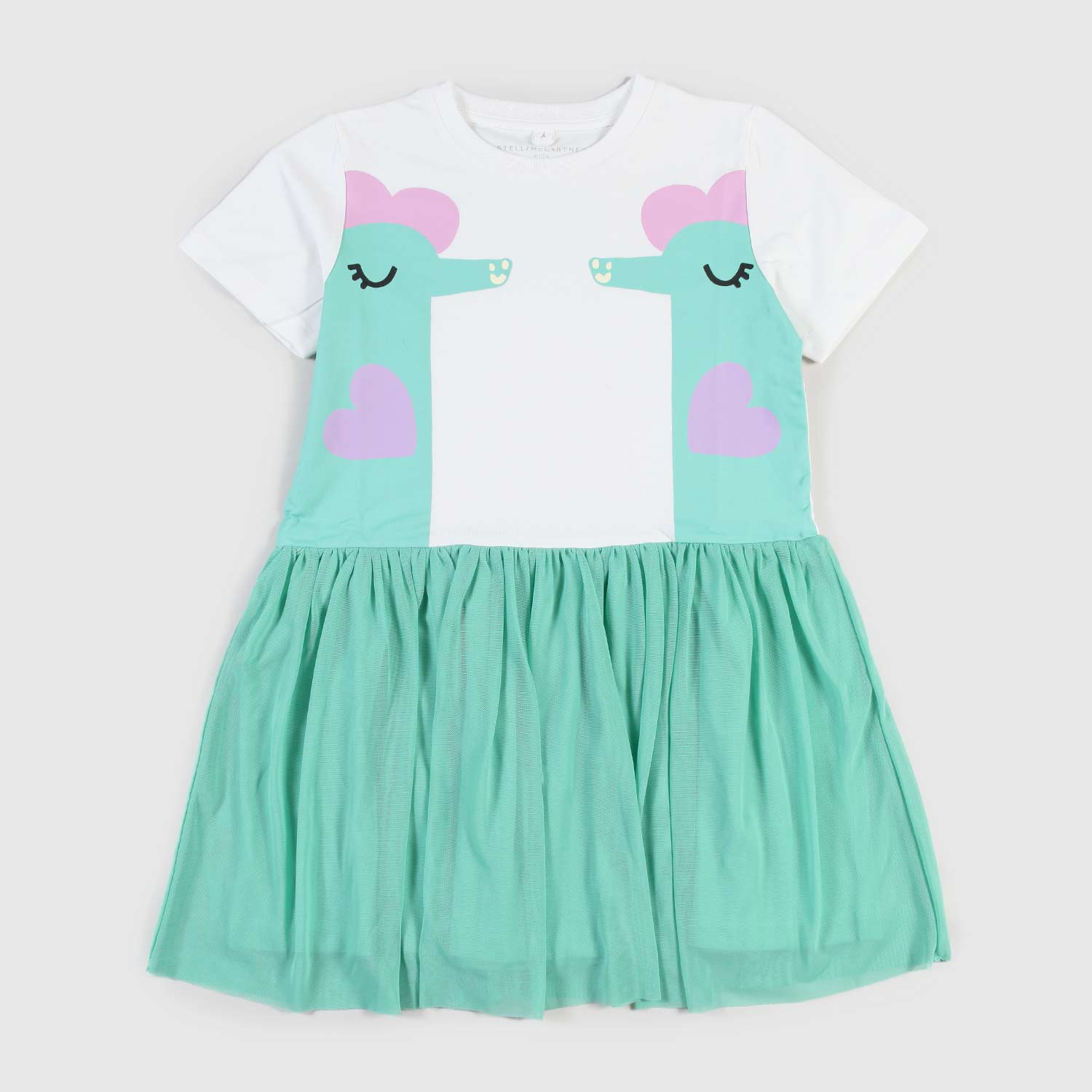 Abito t-shirt bianco e verde mare bambina - annameglio.com abbigliamento moda