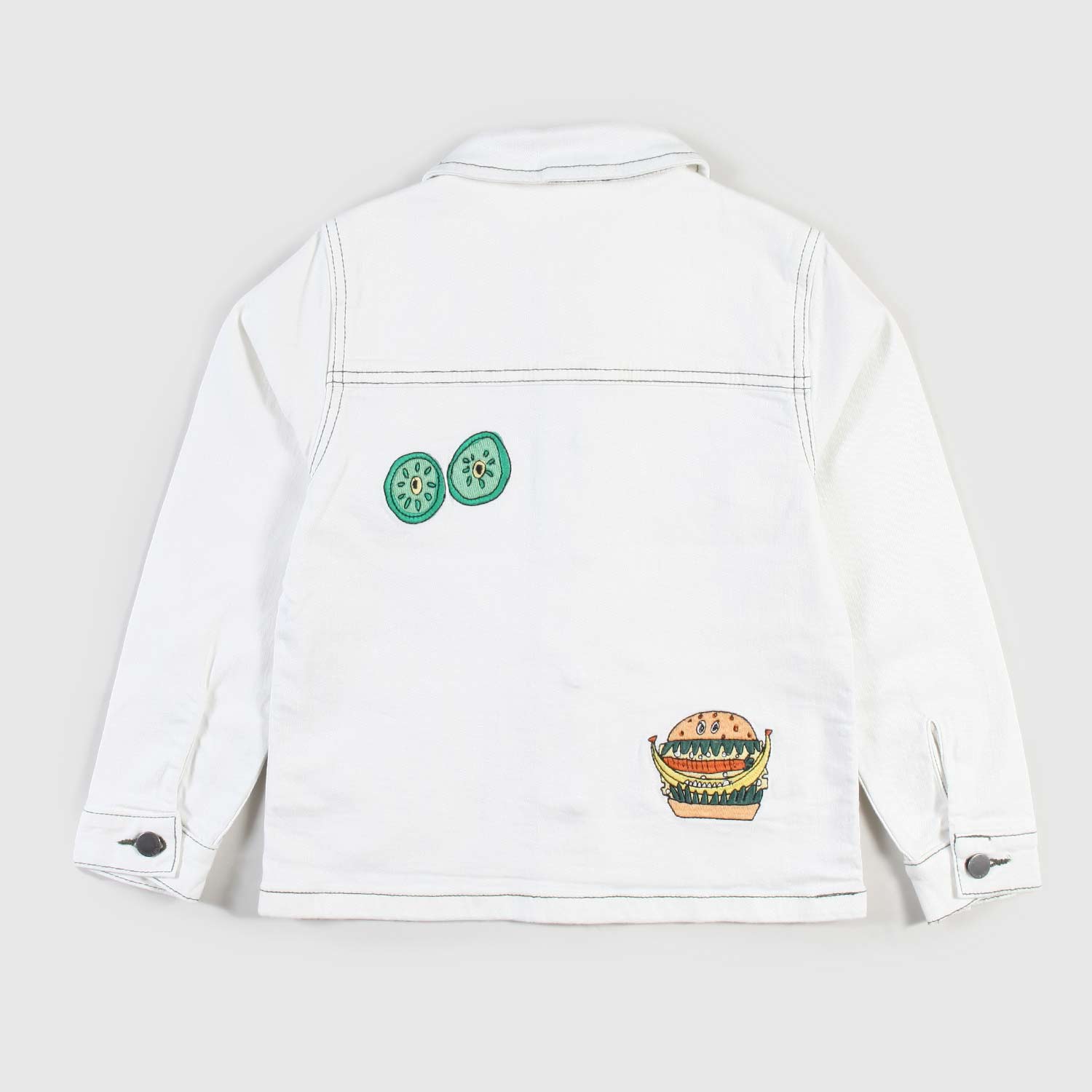 giacca in denim bianco con patch bambino - annameglio.com abbigliamento moda