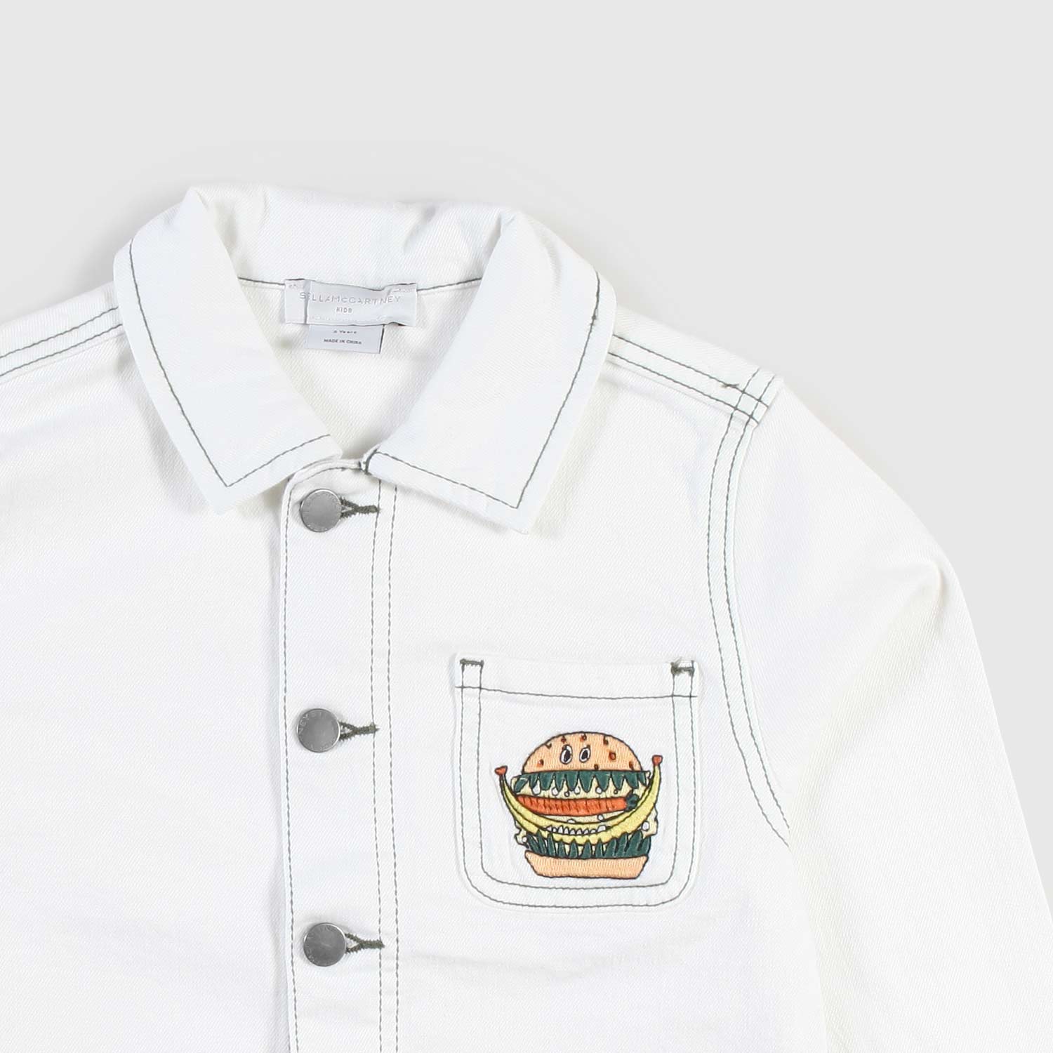 giacca in denim bianco con patch bambino - annameglio.com abbigliamento moda