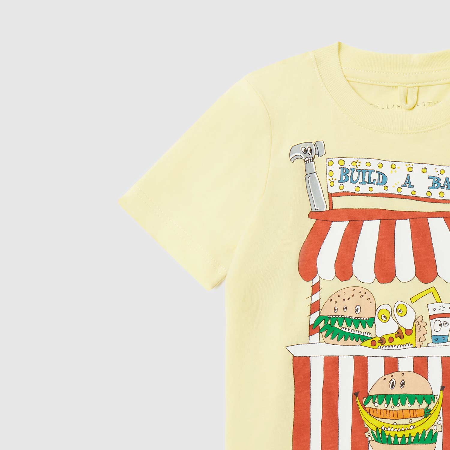 t-shirt gialla con stampa chiosco neonato - annameglio.com abbigliamento moda