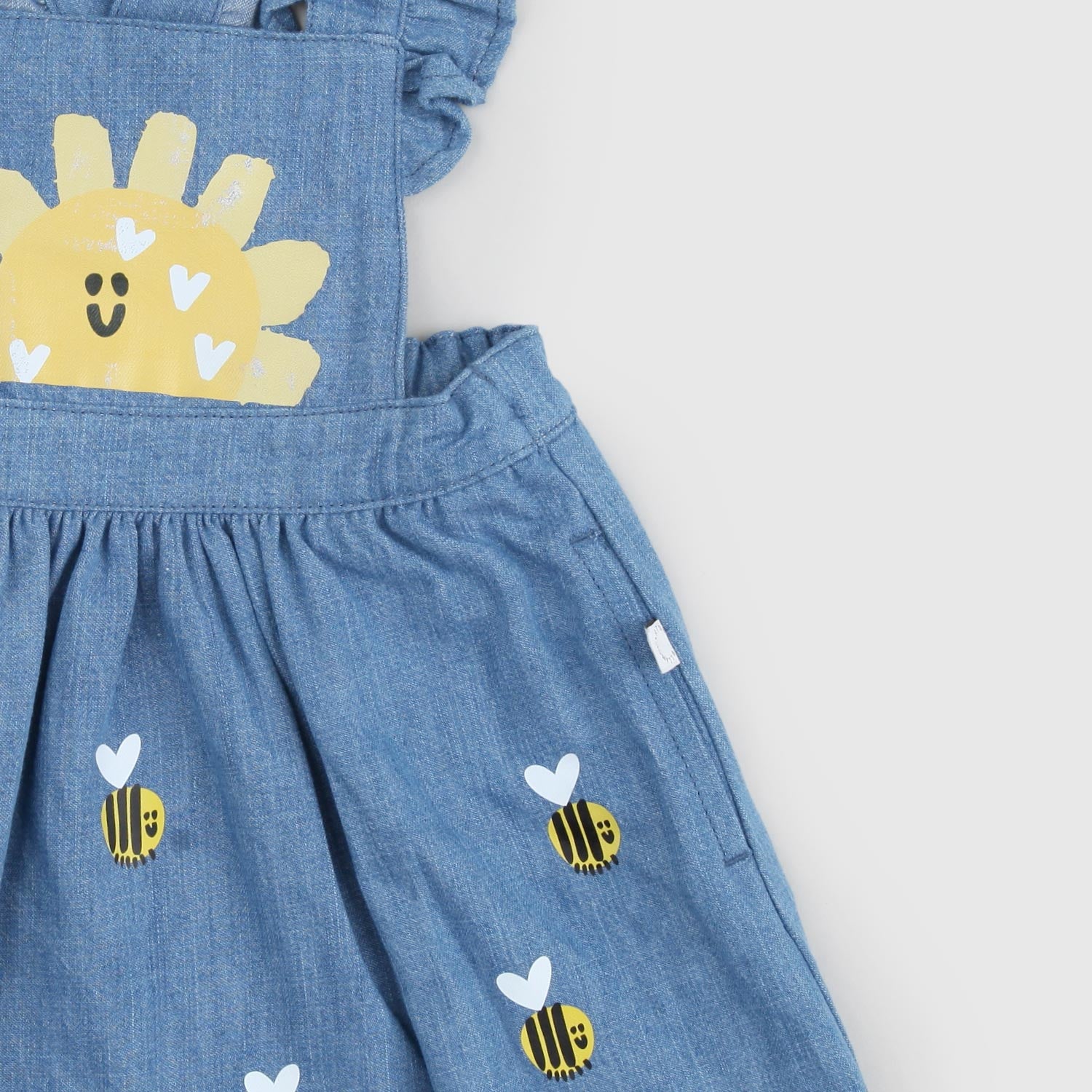 vestito denim sole e api neonata - annameglio.com abbigliamento moda