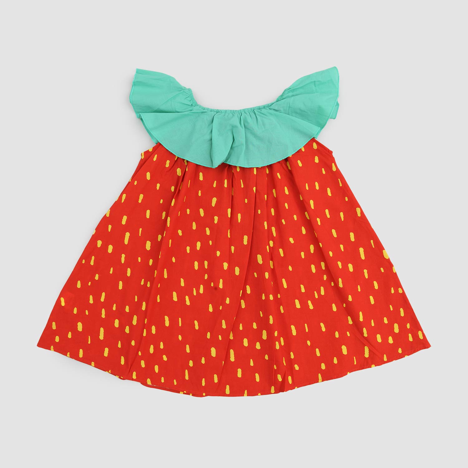 Abito olimpionico fragola con collo smerlato baby - annameglio.com abbigliamento moda