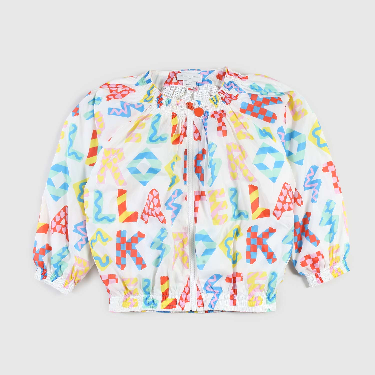 Maglia bianca con zip e fantasia lettere bambina - annameglio.com abbigliamento moda