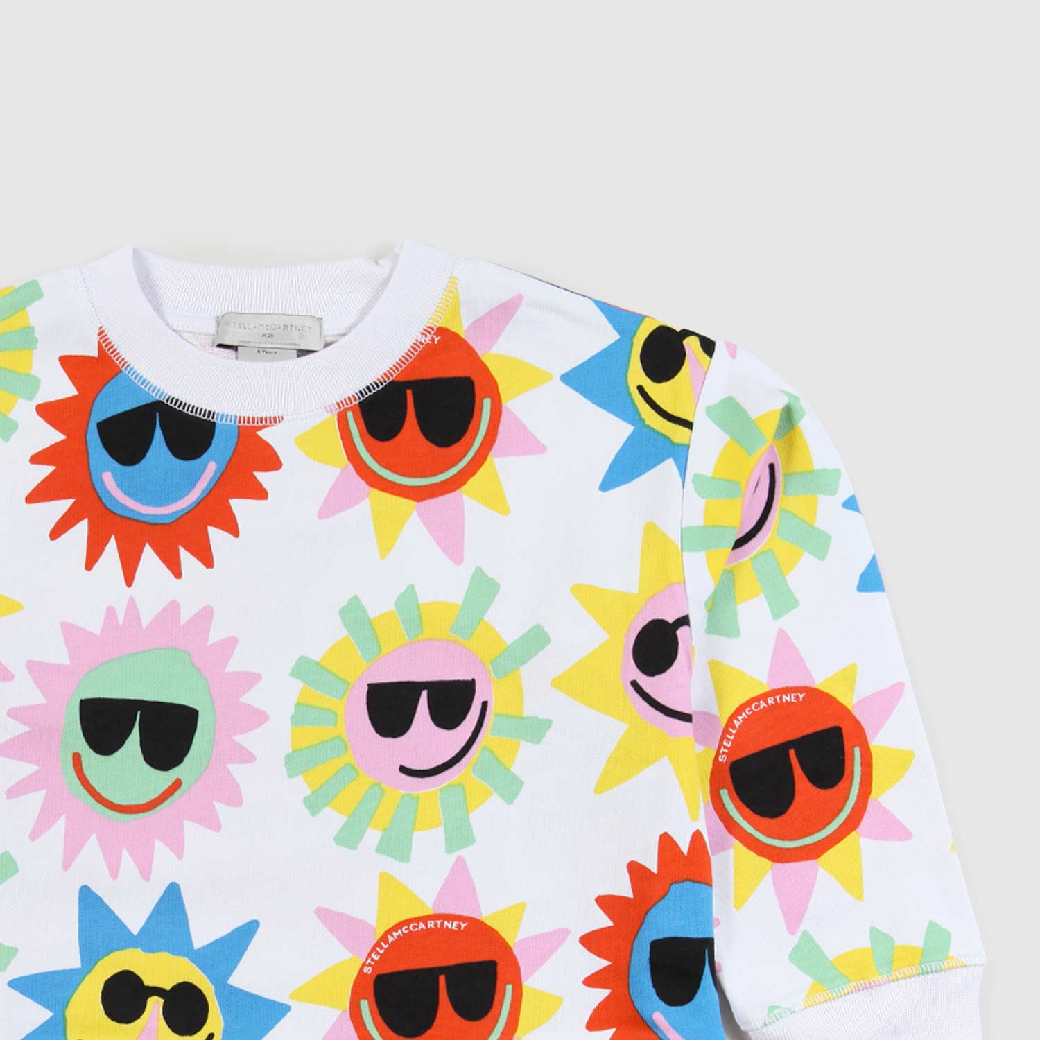 felpa bianca con fantasia sole bambina - annameglio.com abbigliamento moda