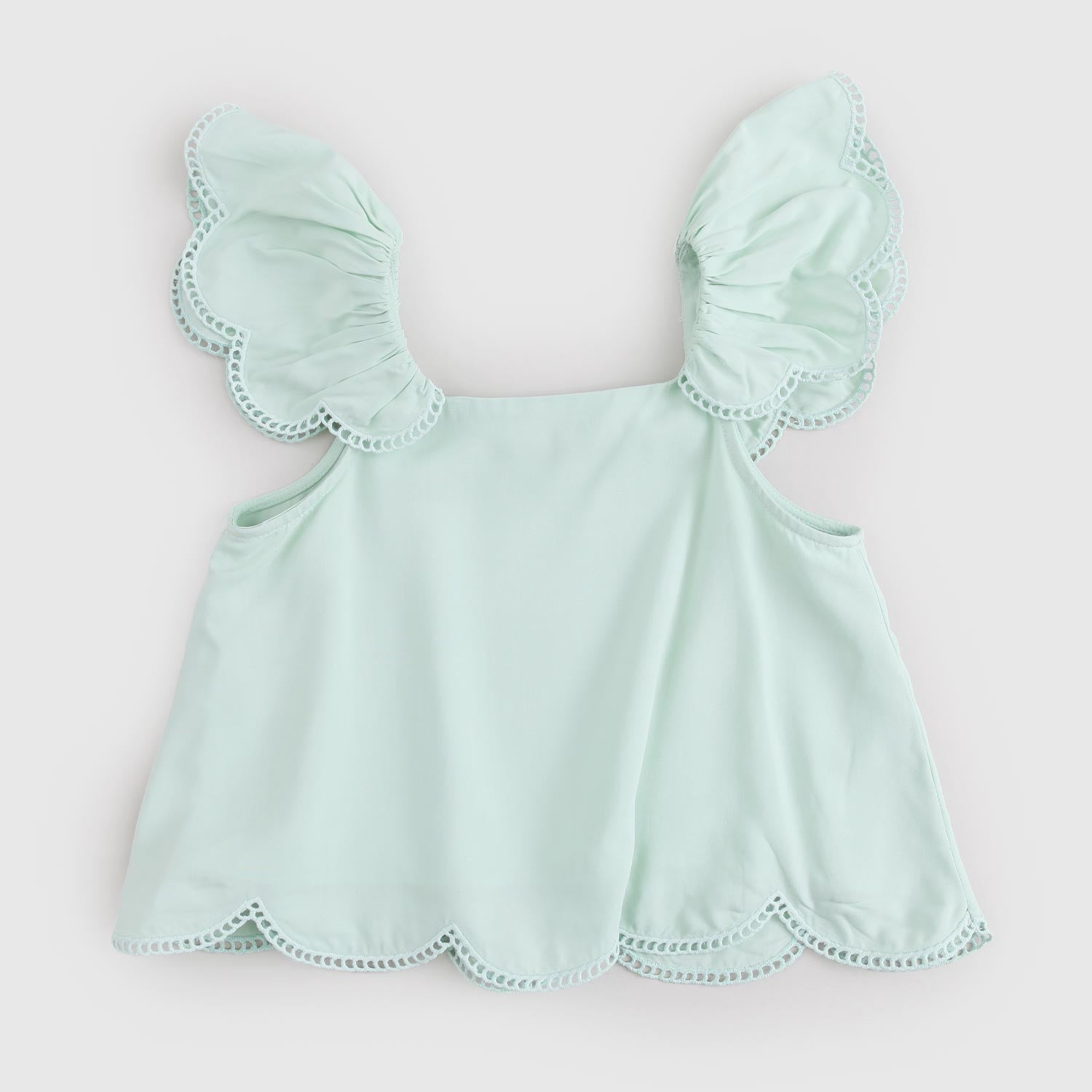 Top Verde Menta con Volant per ragazza - annameglio.com abbigliamento moda