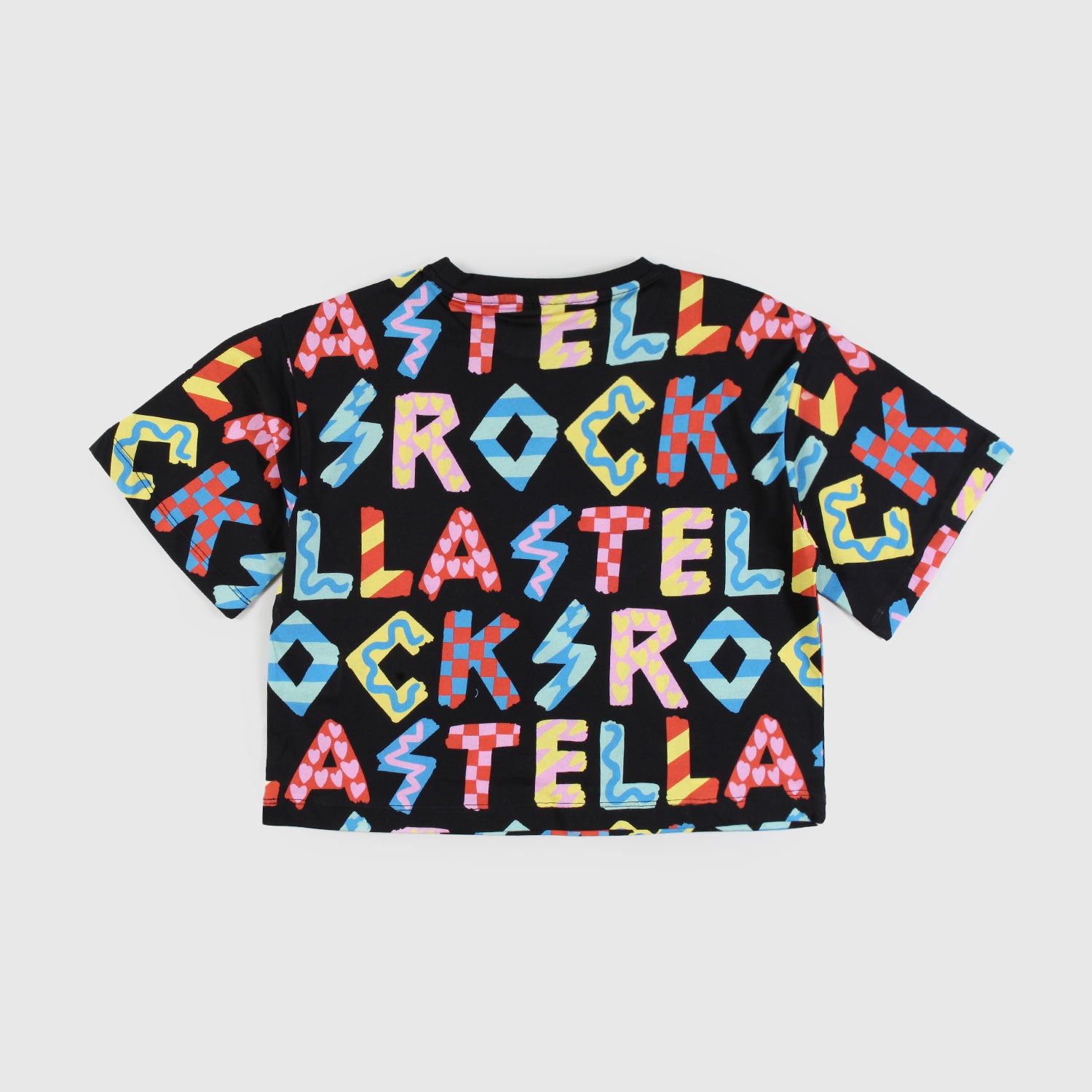 T-shirt nera con lettere colorate bambina - annameglio.com abbigliamento moda