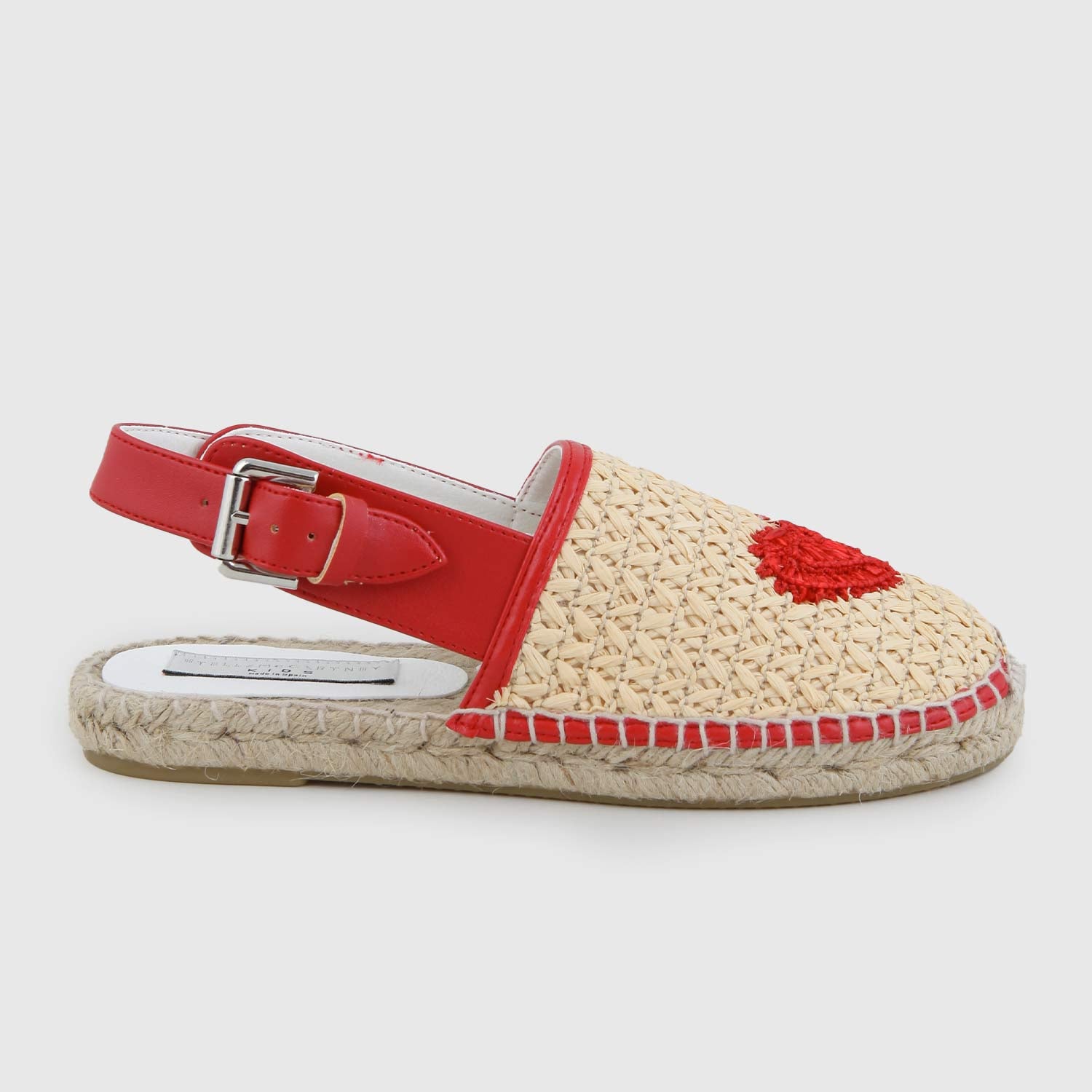 espadrillas in rafia con cuore rosso ragazza - annameglio.com abbigliamento moda